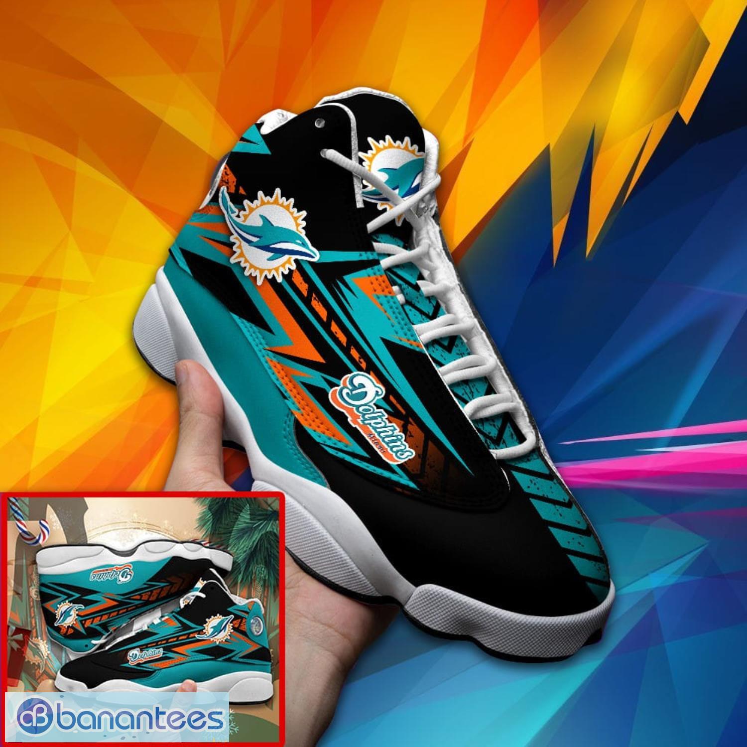 Miami Dolphins AJ13 Sneakers Nfl Football AOP Air Jordan 13 Shoes -  Banantees