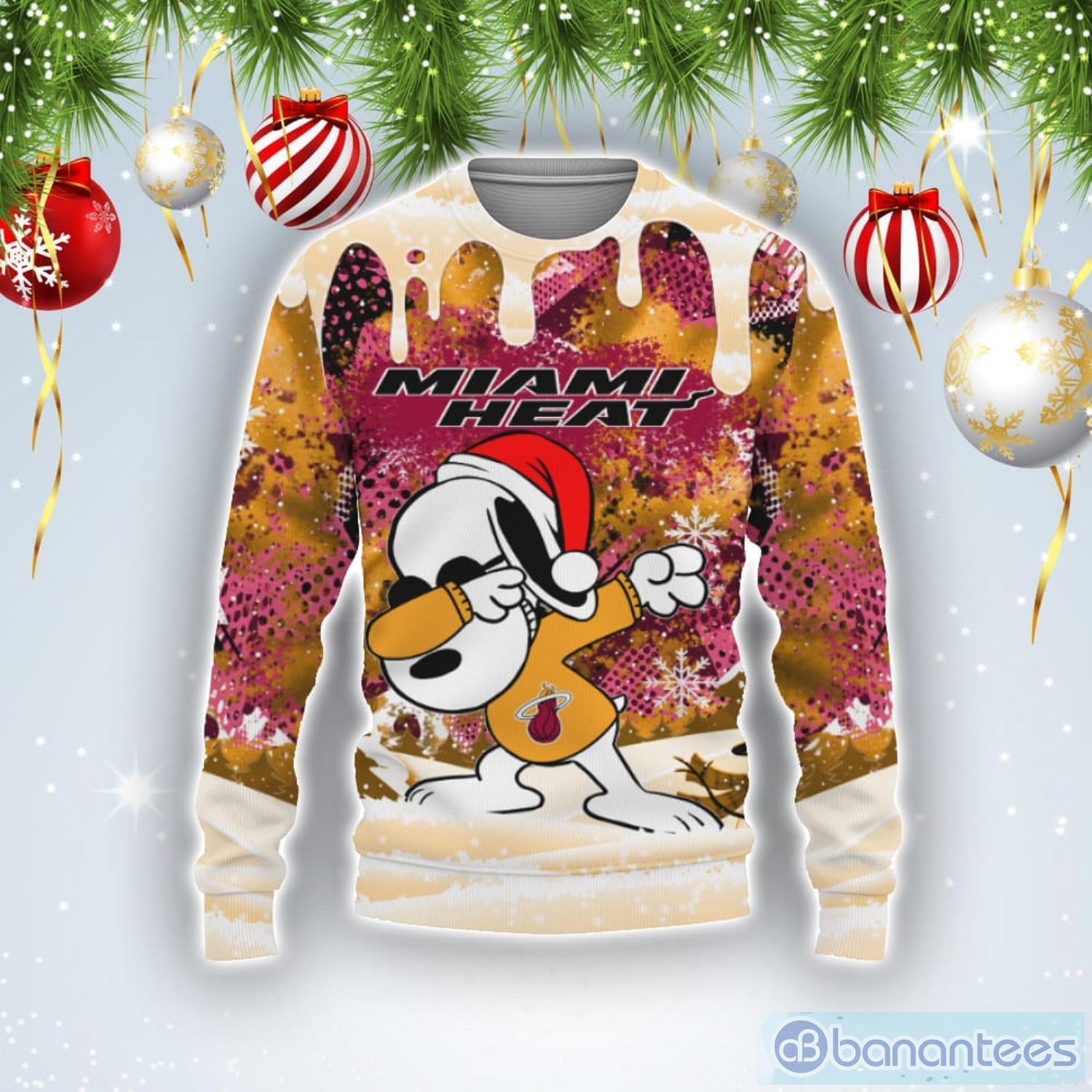 Miami Heat Snoopy Dabbing The Peanuts Sports Football American Ugly  Christmas Sweater