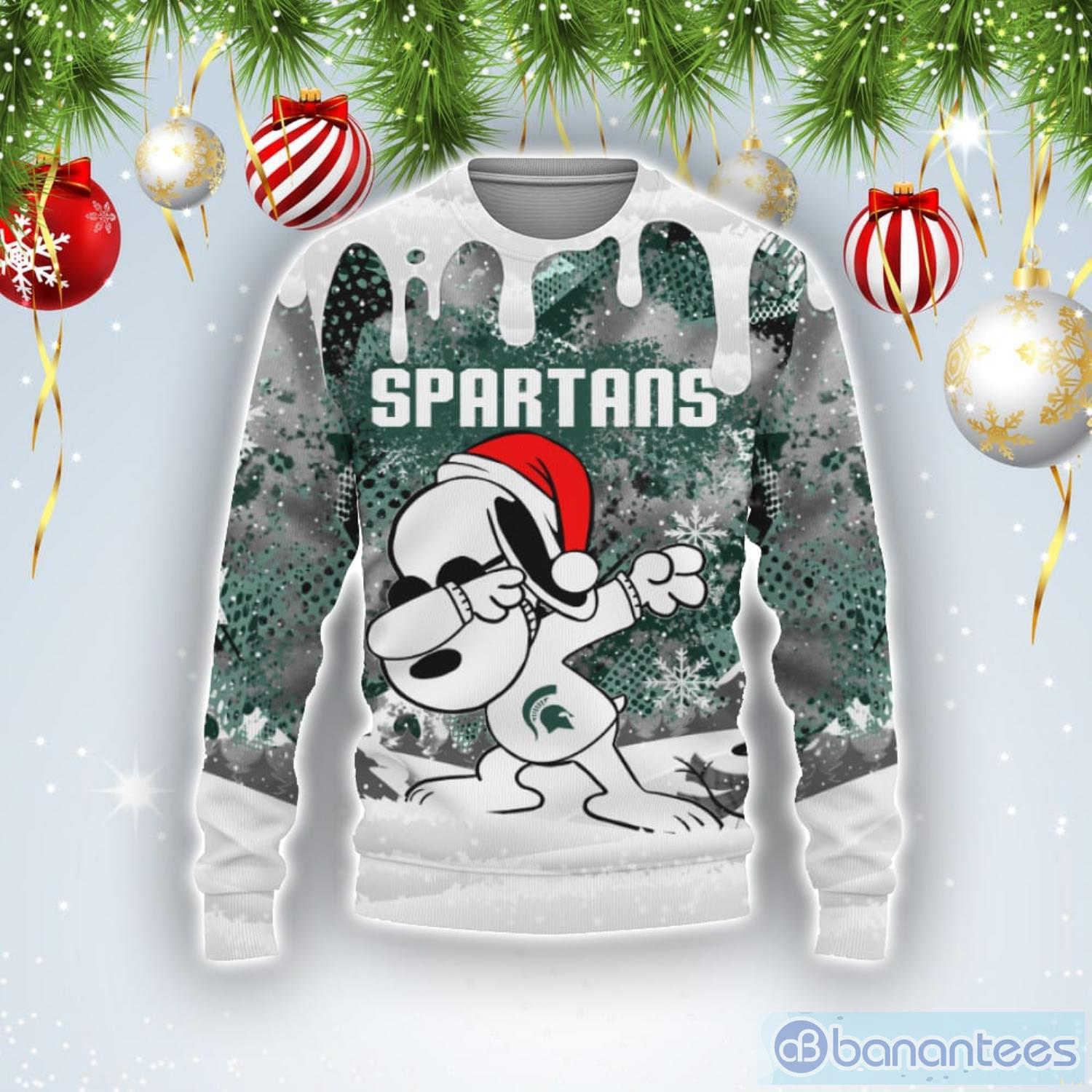 Michigan State Spartans Snoopy Dabbing The Peanuts Sports Football American Ugly Christmas Sweater Product Photo 1