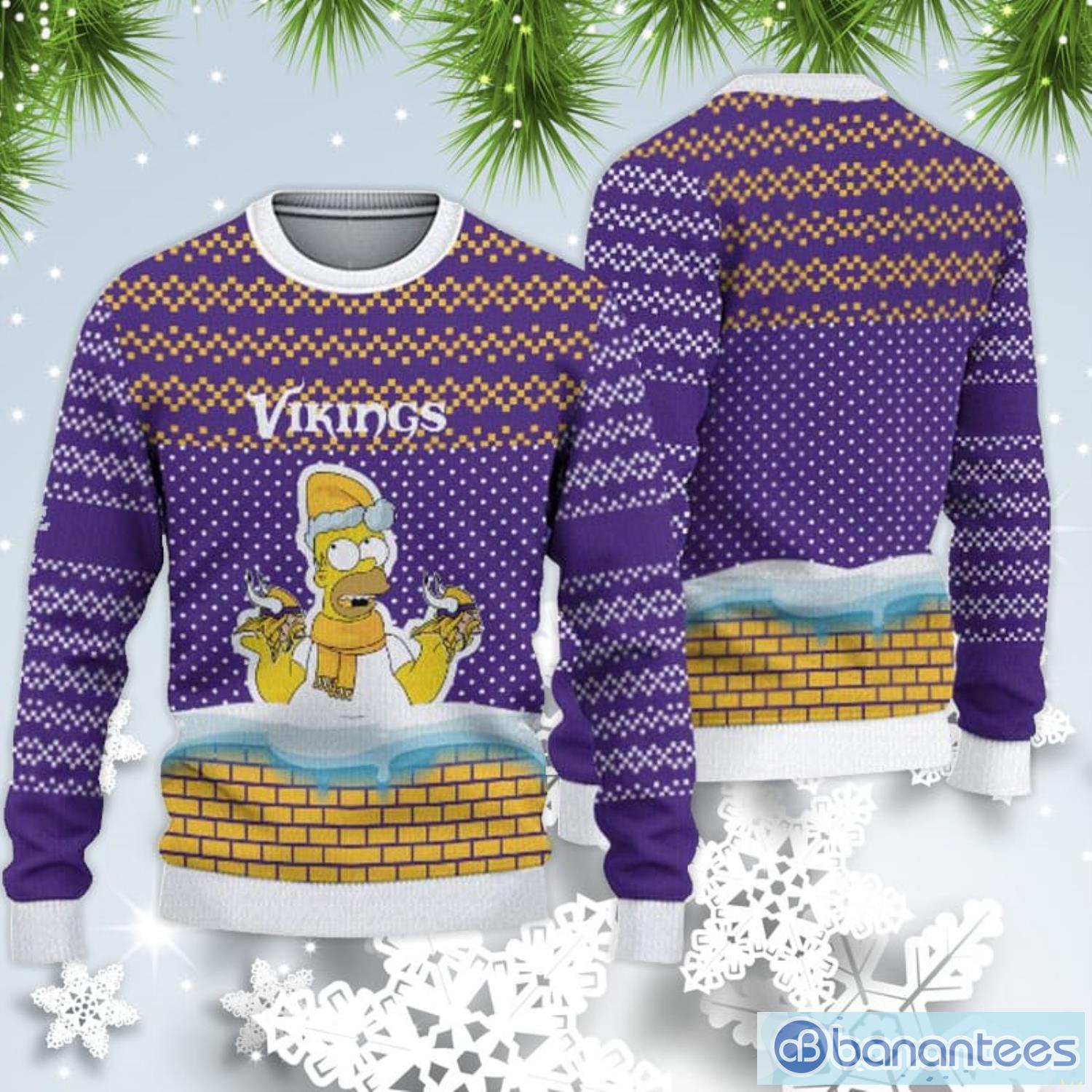 Minnesota Vikings Christmas Simpson Sweater For Fans Product Photo 1