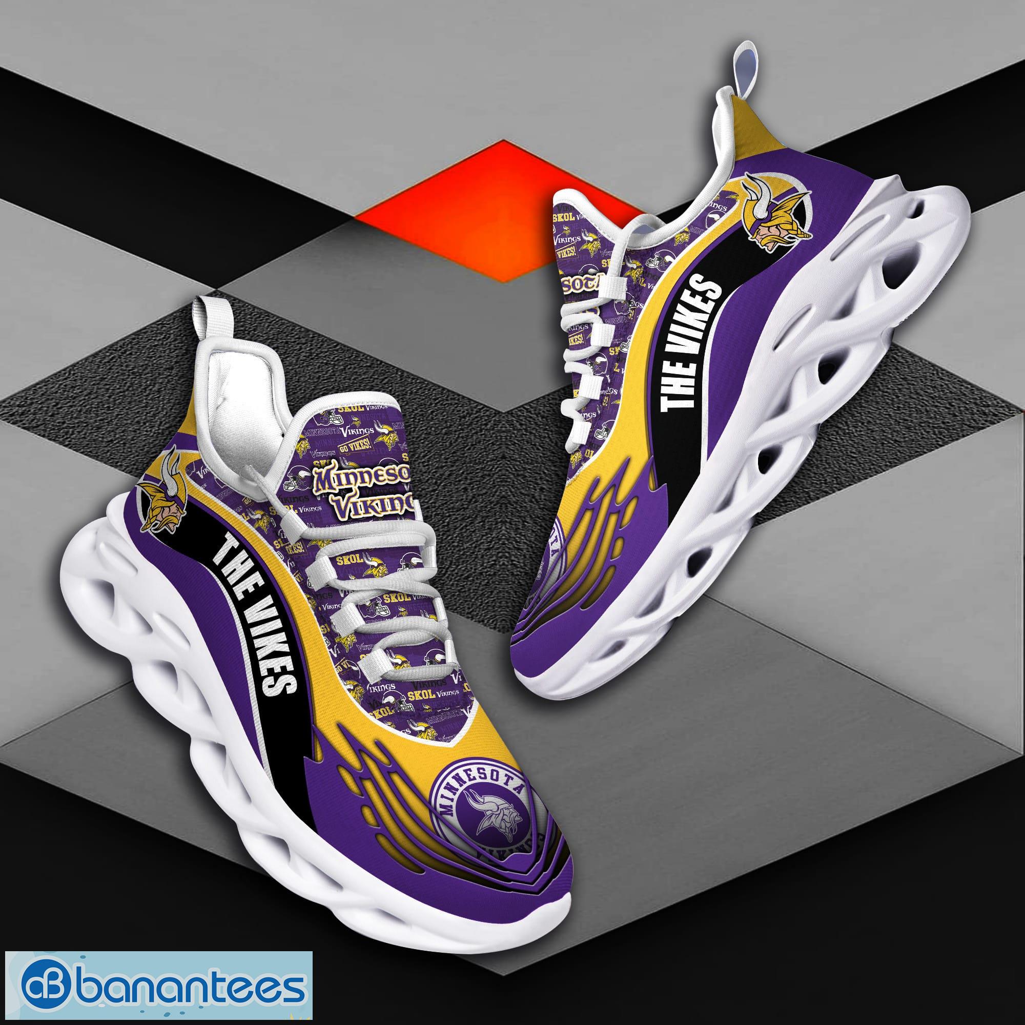 Minnesota Vikings Sport Sneakers NFL Max Soul Shoes - Banantees