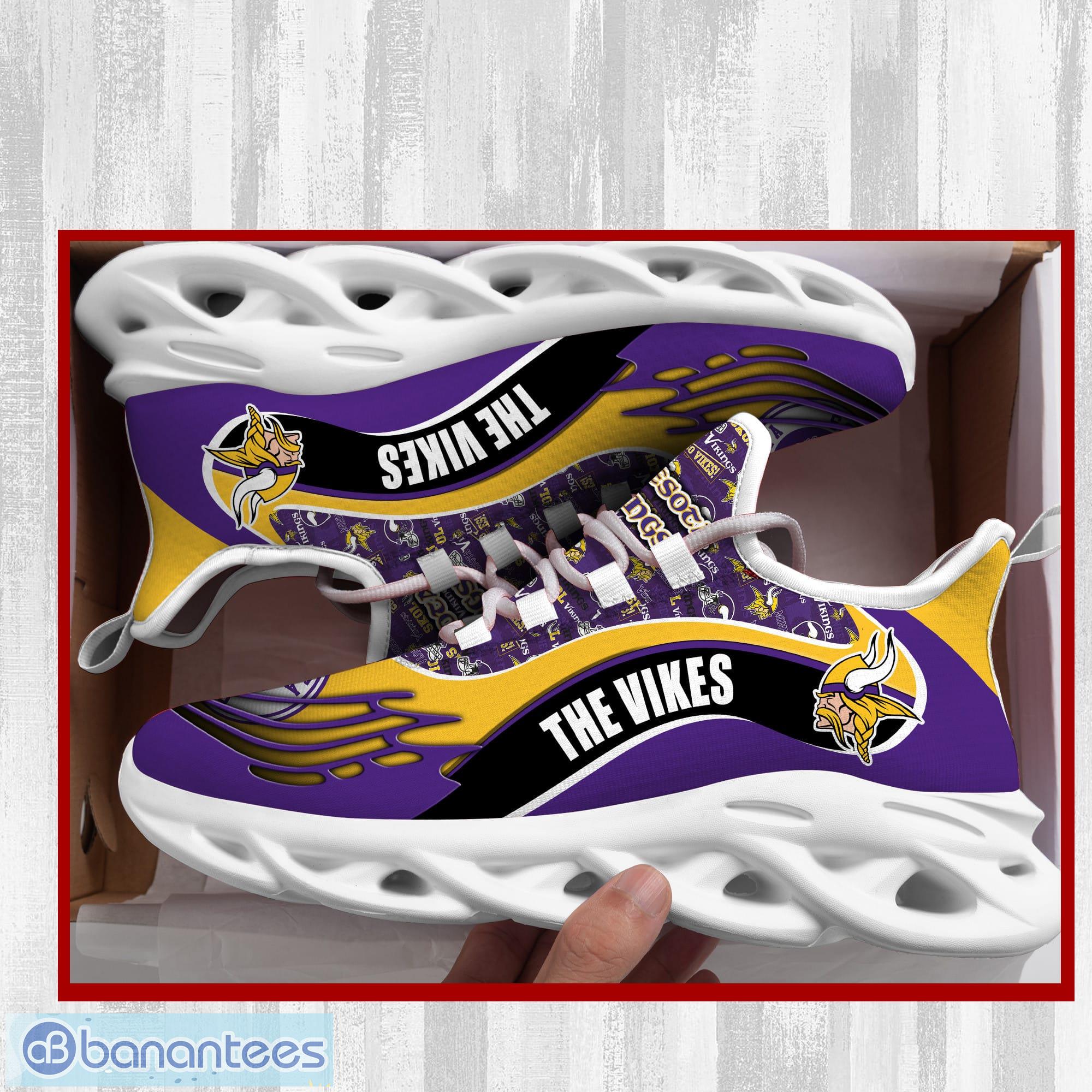 Minnesota Vikings Sport Sneakers NFL Max Soul Shoes - Banantees