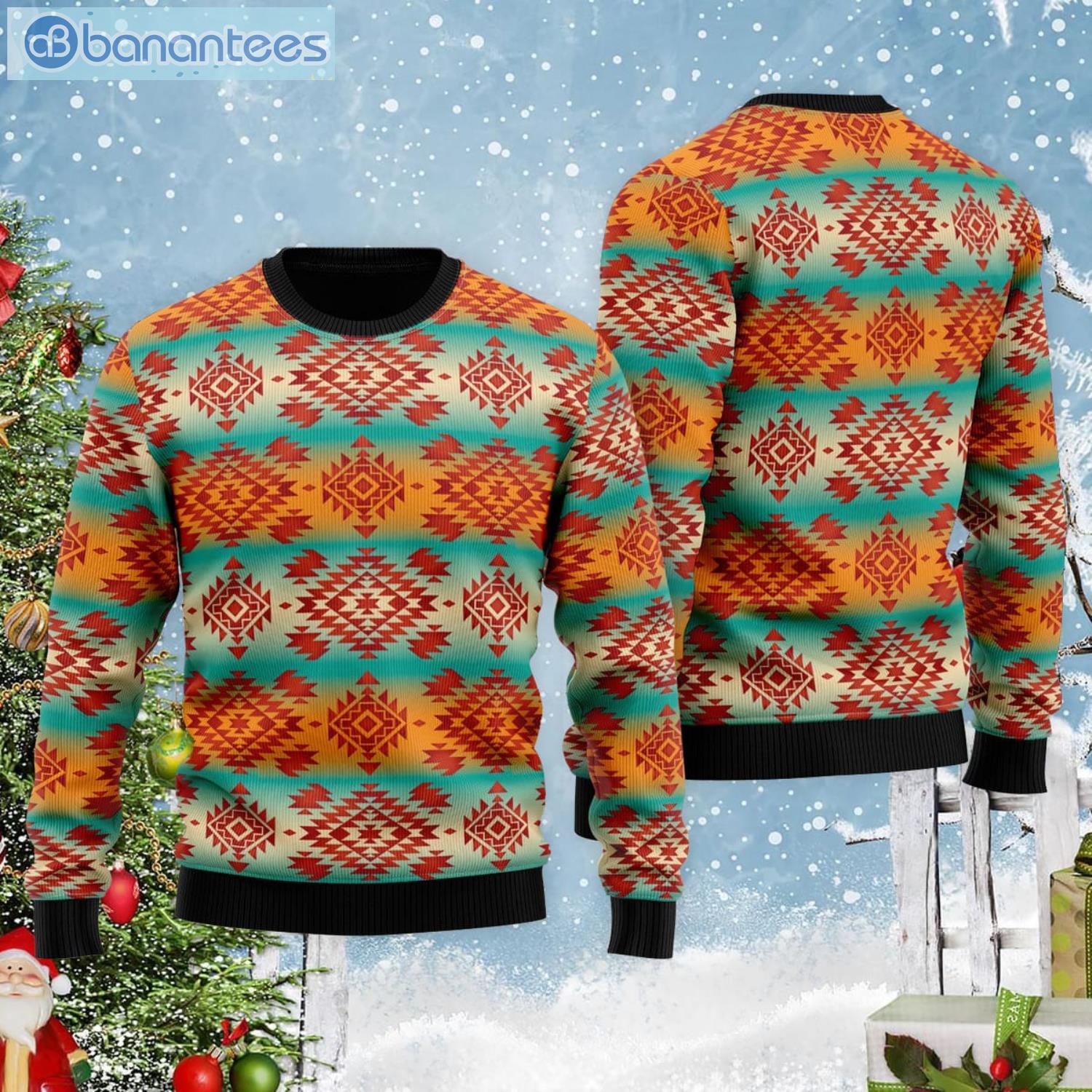 Native American Fabric Pattern Ugly Christmas Sweater Product Photo 2