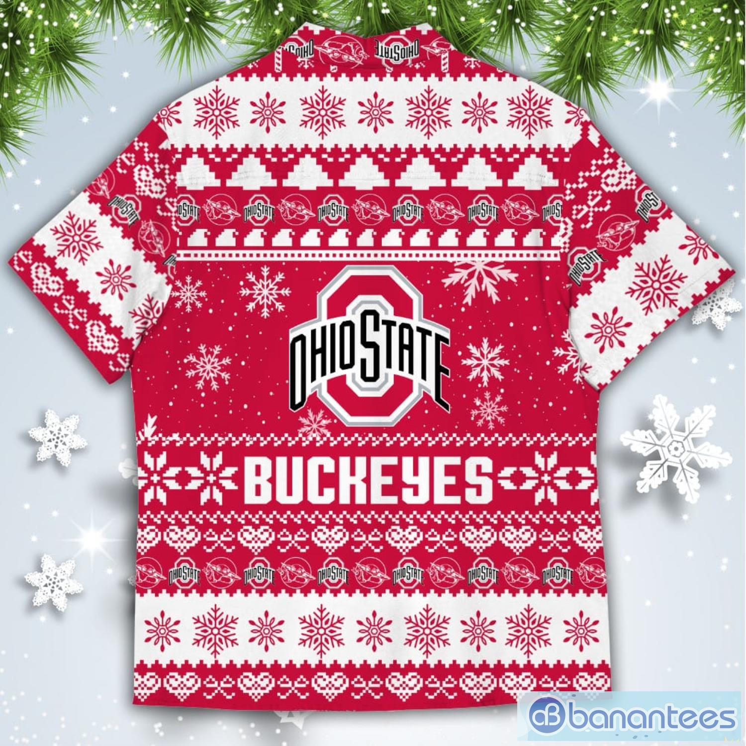 Ohio State Buckeyes Baby Yoda Star Wars American Ugly Christmas Sweater Pattern Hawaiian Shirt Product Photo 3