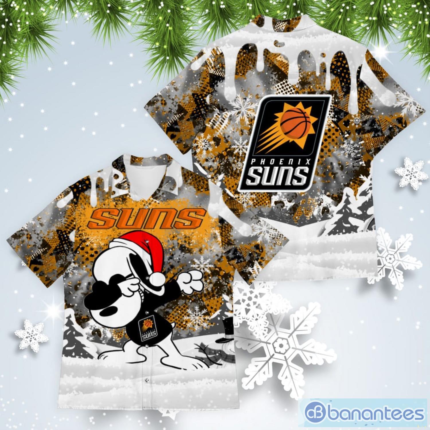 Phoenix Suns Snoopy Dabbing The Peanuts American Christmas Dripping Hawaiian Shirt Product Photo 1