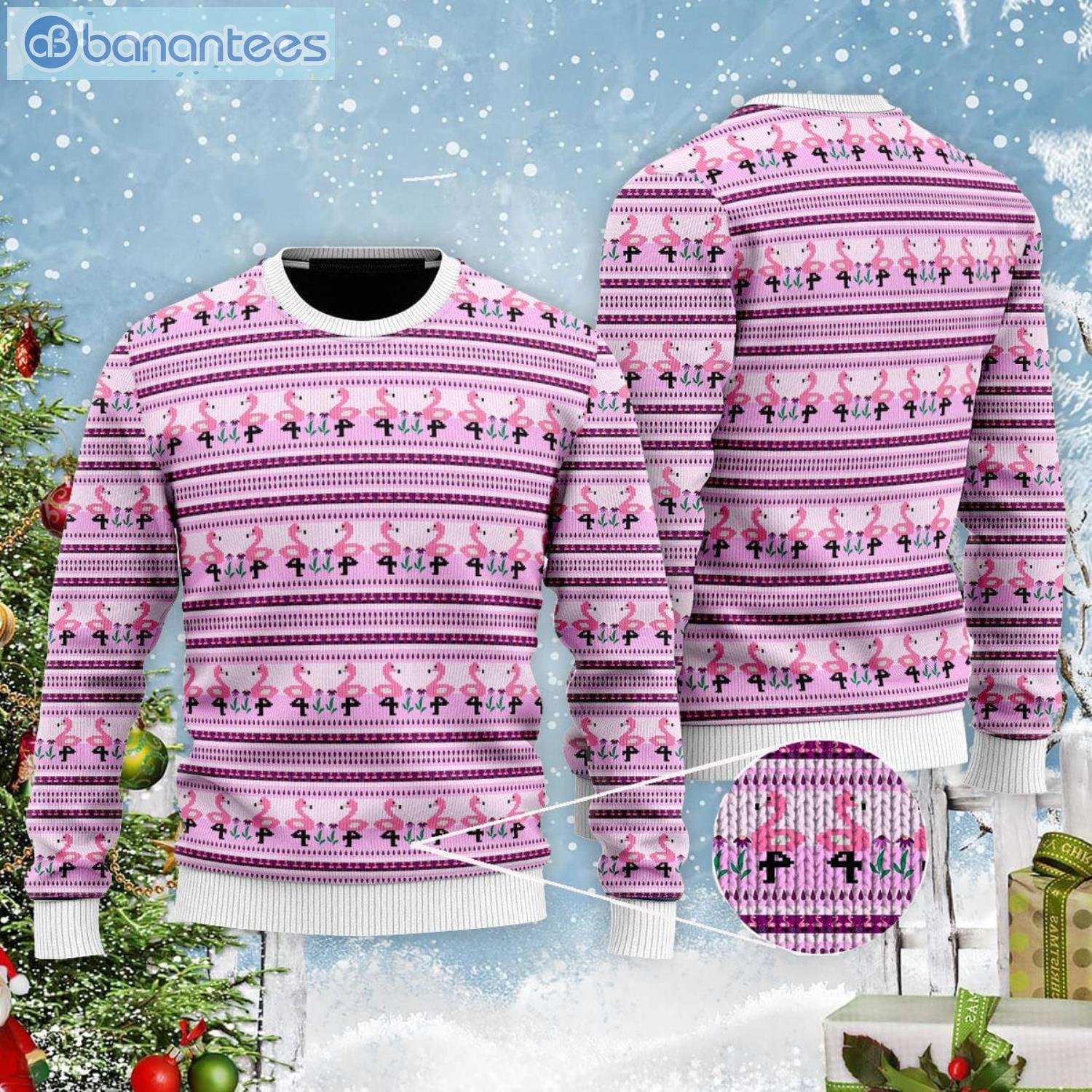 Pink Flockin In Naughty List Ugly Christmas Sweater Product Photo 1