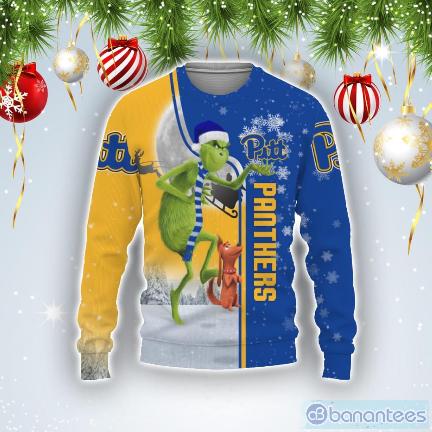 Pittsburgh Panthers Funny Grinch Ugly Christmas Sweater Product Photo 1