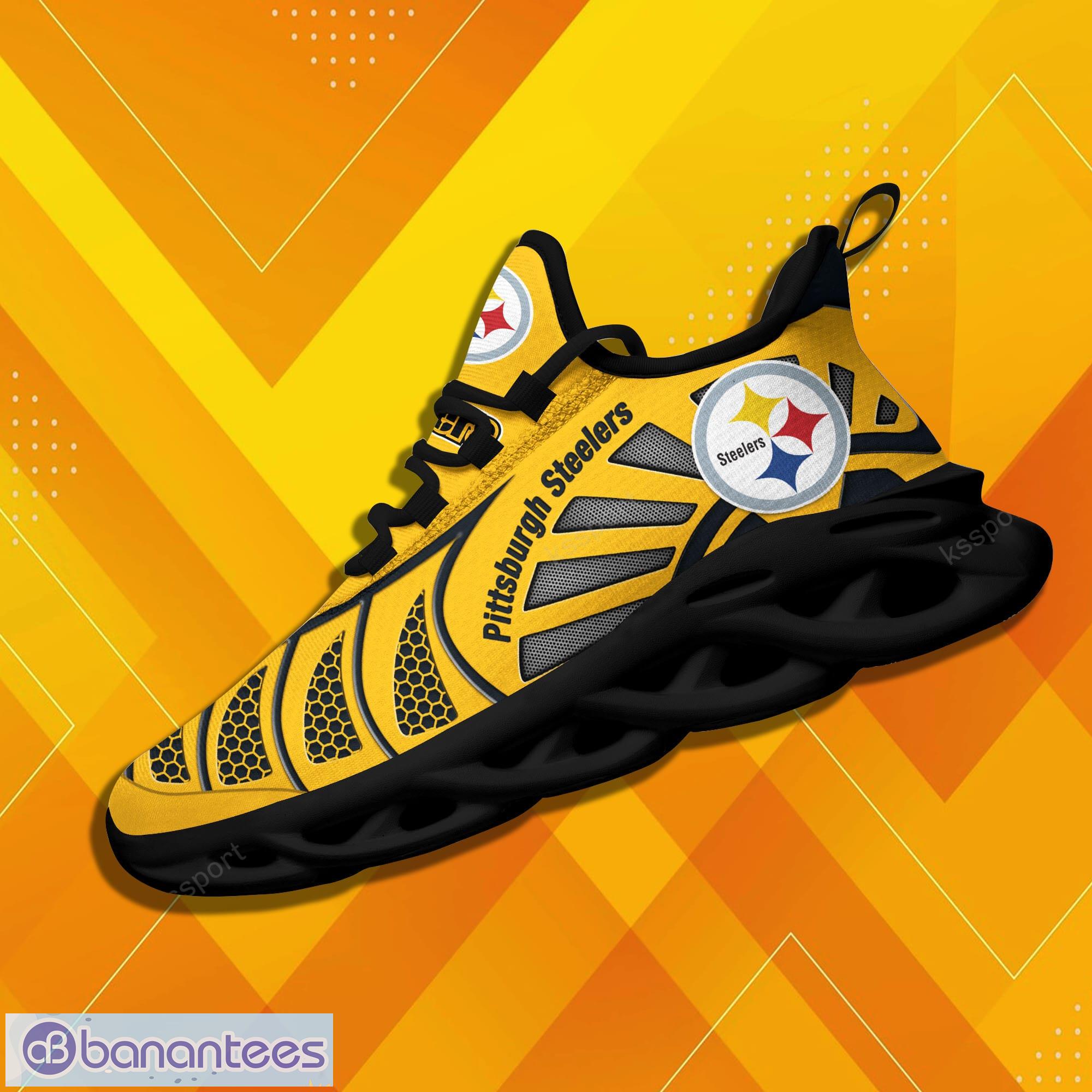 Pittsburgh Steelers Nfl Yellow Max Soul Sneakers Sport Shoes - Banantees