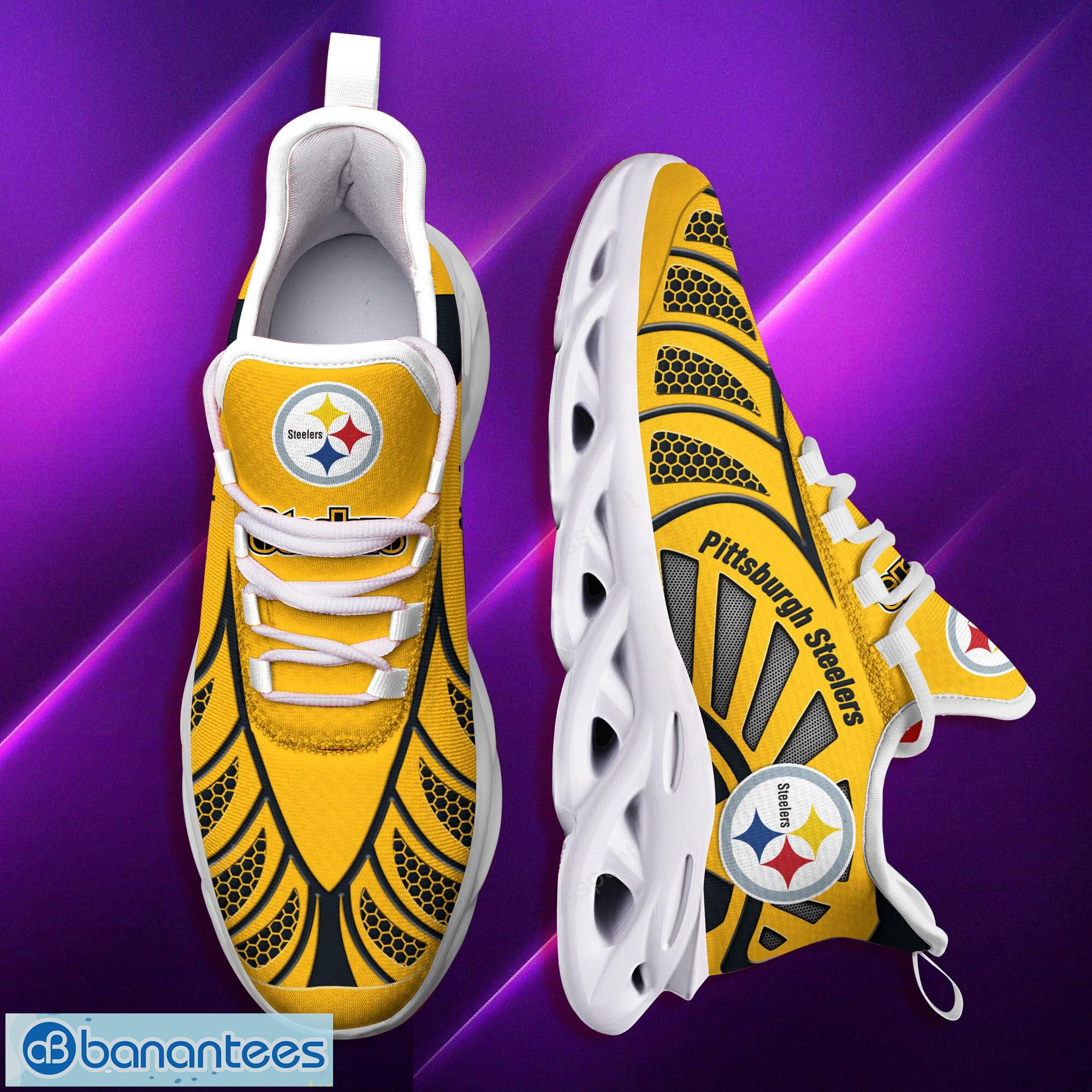 Pittsburgh Steelers Nfl Yellow Max Soul Sneakers Sport Shoes - Banantees