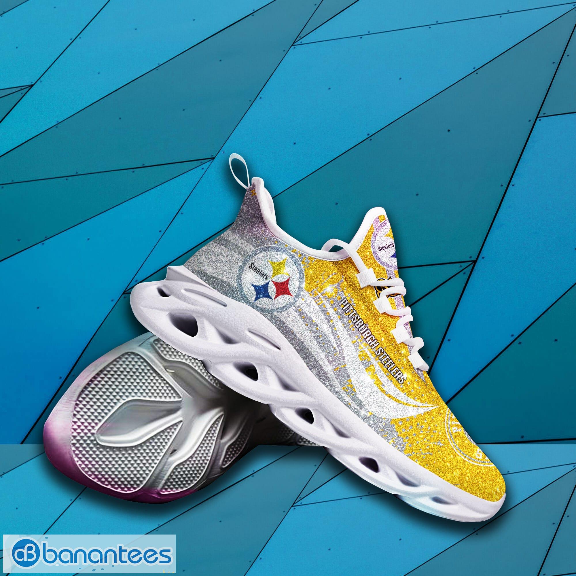 Pittsburgh Steelers Logo Running Sneaker Max Soul Shoes In Yellow Gift For  Men And Women - Banantees