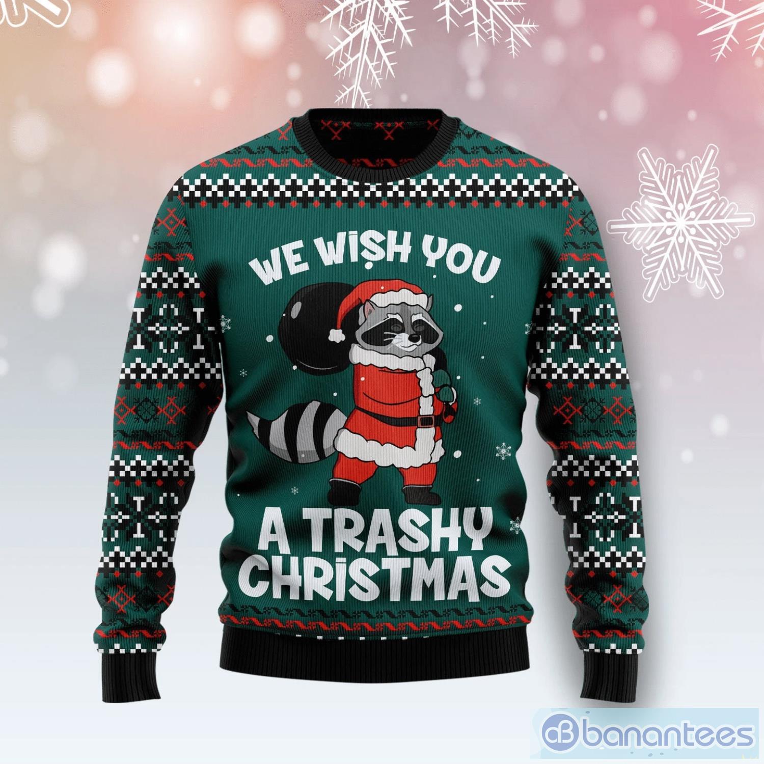 I Workout So I Can Eat Garbage Ugly Christmas Sweater Cute Christmas Season  Gift - Banantees