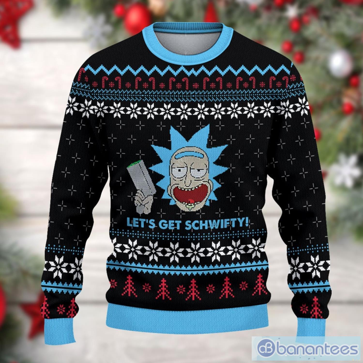 Rick And Morty Get Schwifty Christmas Ugly Sweater Rick Morty Christmas Sweater Pickle Rick Christmas Product Photo 2