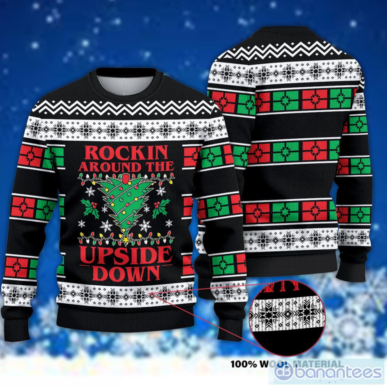 Rockin Around The Upside Down Christmas Ugly Christmas Sweater Product Photo 1