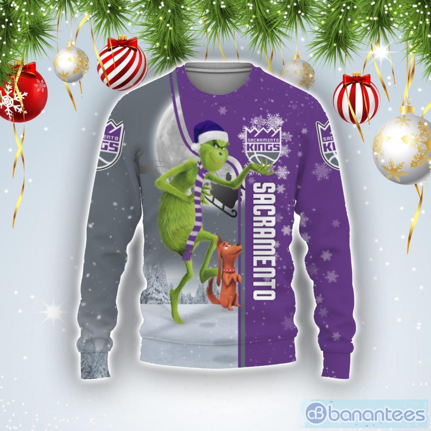 Sacramento Kings NBA Funny Grinch Ugly Christmas Sweater 1vM Product Photo 1