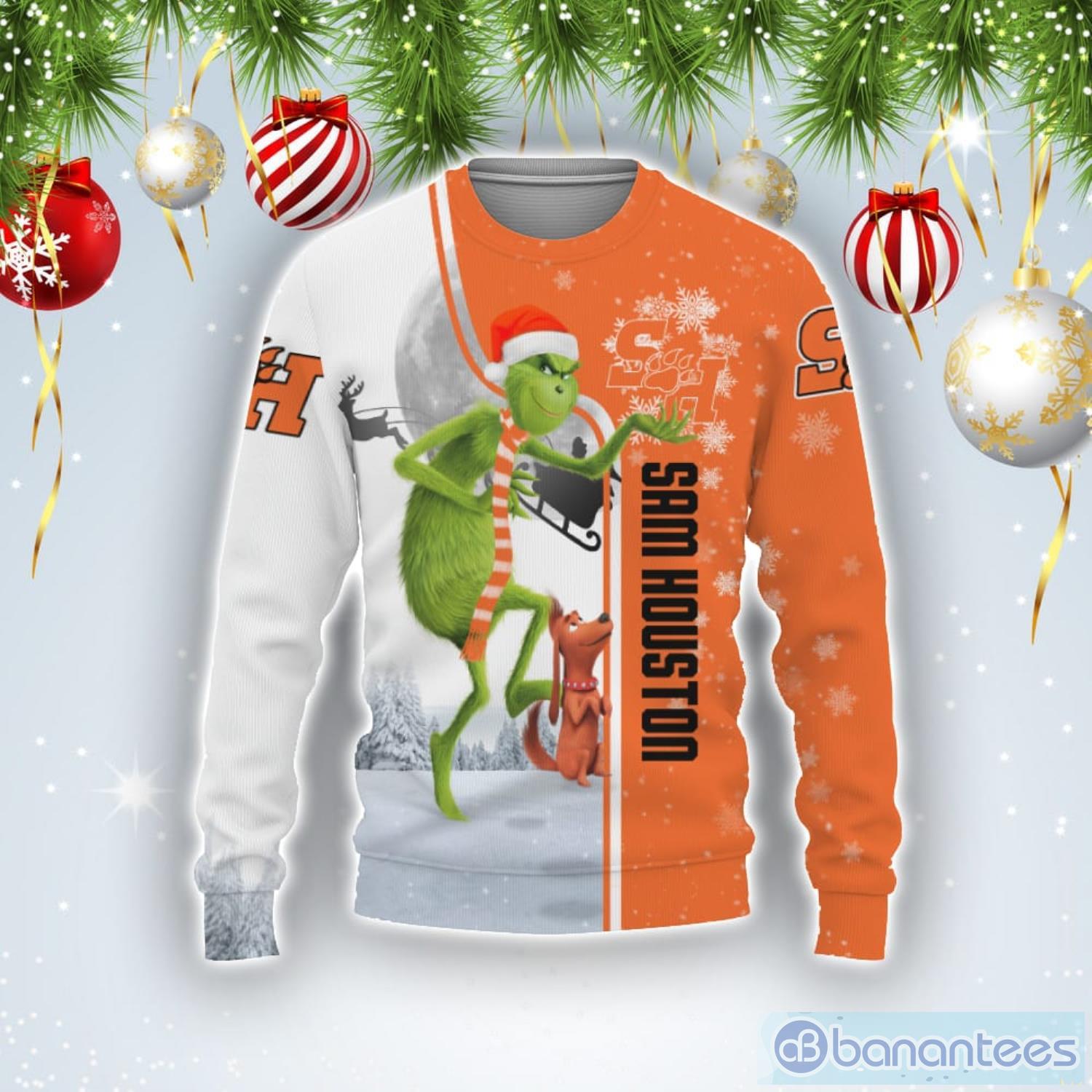 Sam Houston State Bearkats Funny Grinch Ugly Christmas Sweater Product Photo 1