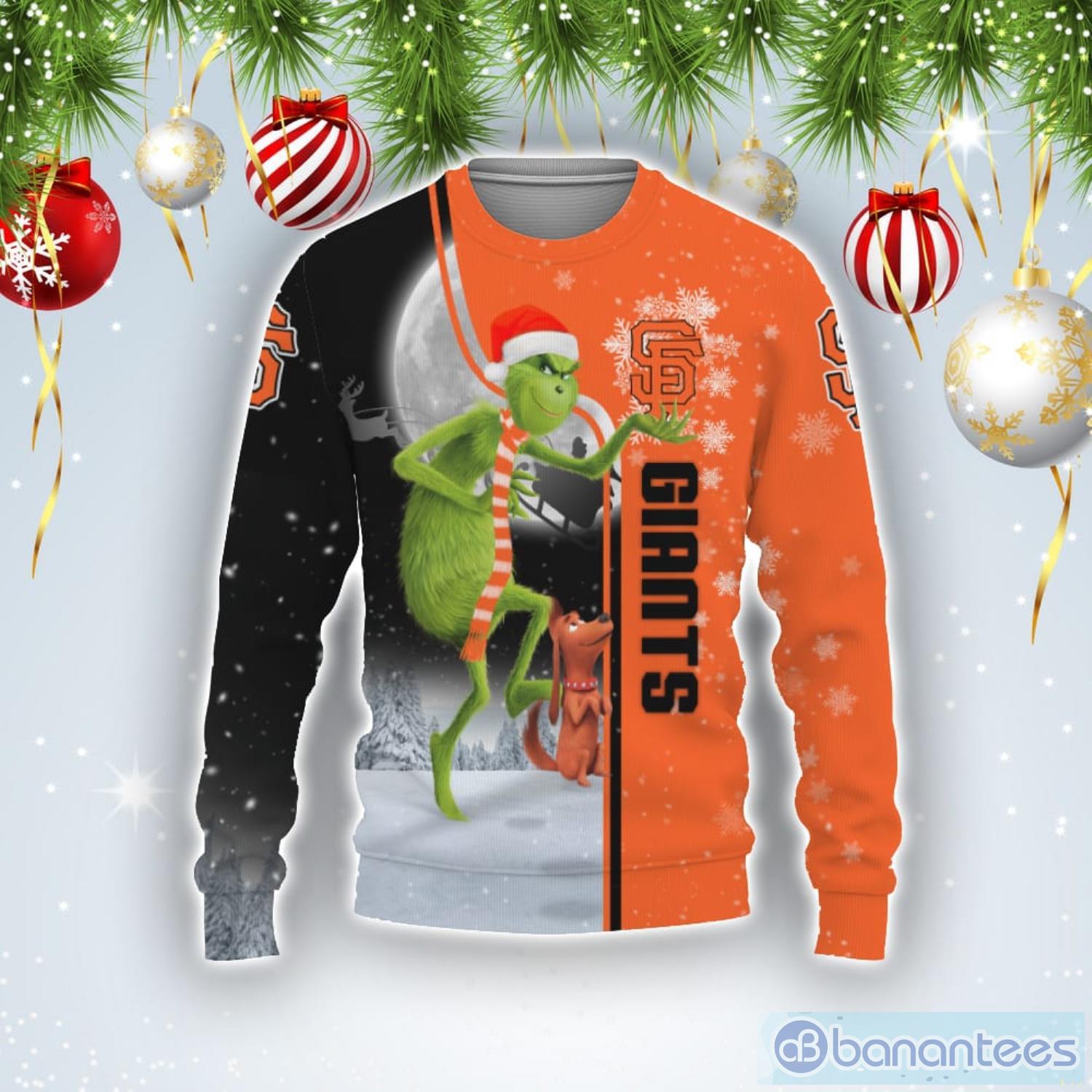 San Francisco Giants MLB Funny Grinch Ugly Christmas Sweater Product Photo 1