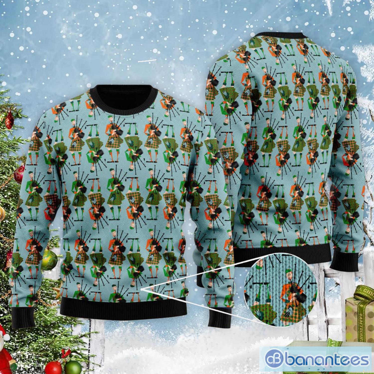 Scottish Bagpipes Christmas Gift Ugly Christmas Sweater Product Photo 2