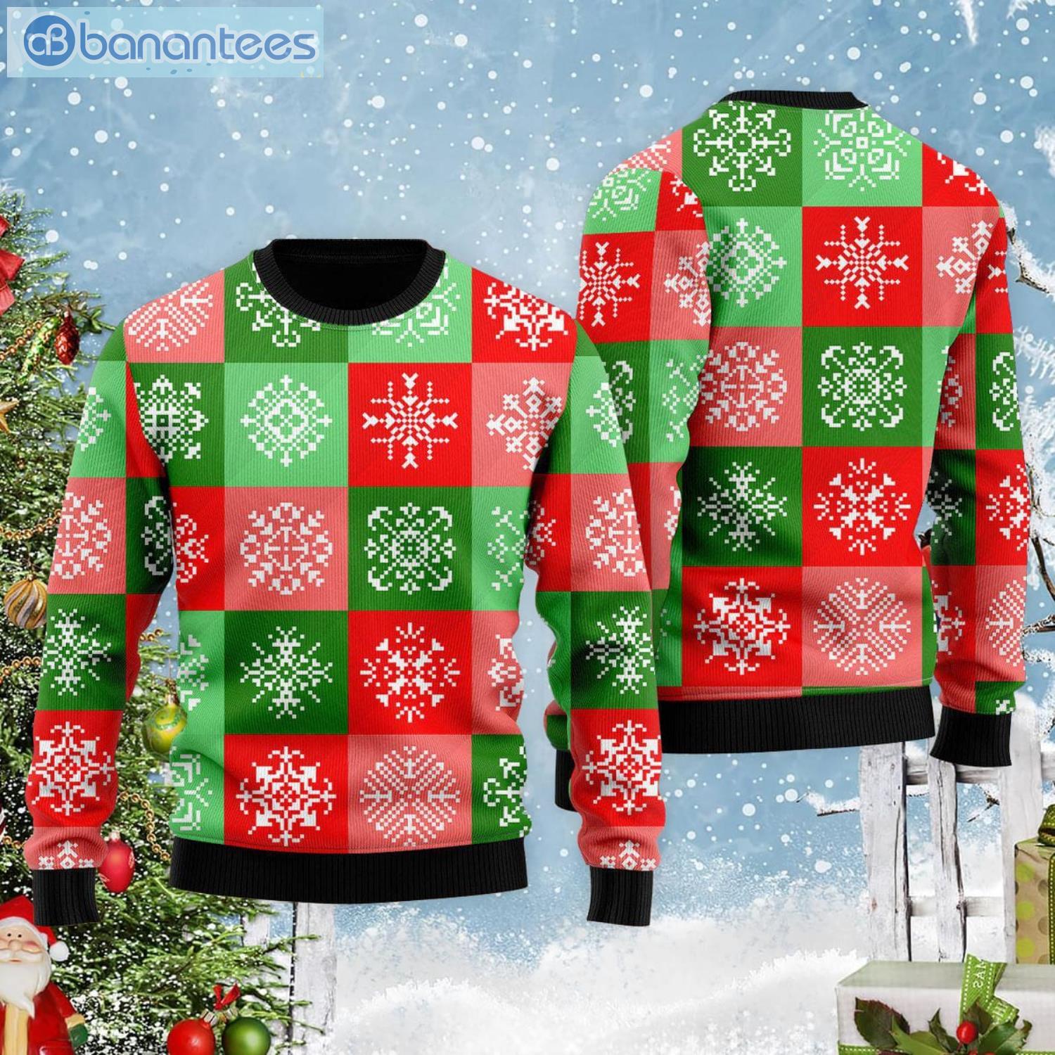 Snow Patchwork Funny Holiday Pattern Ugly Christmas Sweater Product Photo 2