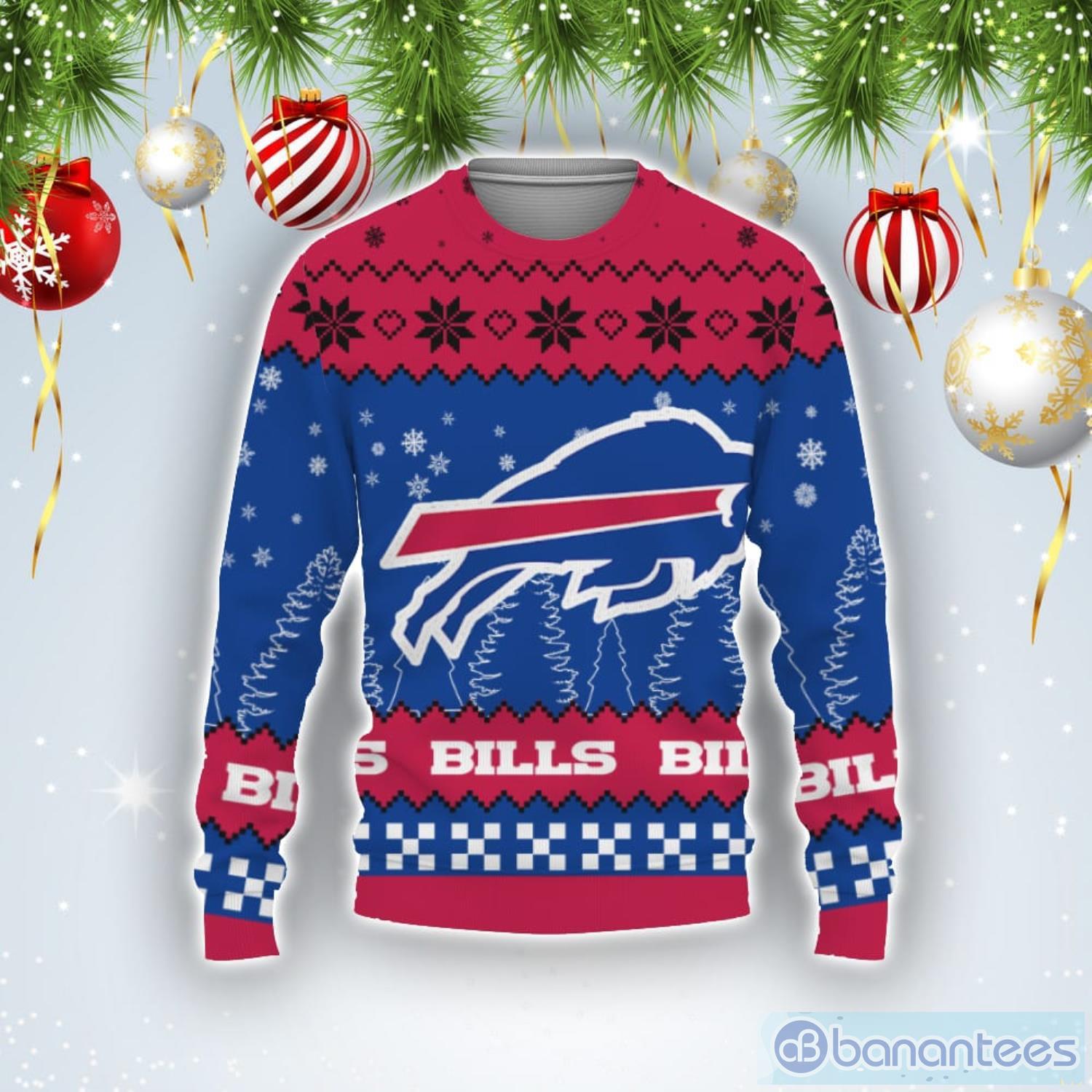 Snow Team Logo Buffalo Bills Gifts For Fan Christmas Tree Ugly Christmas Sweater Product Photo 1