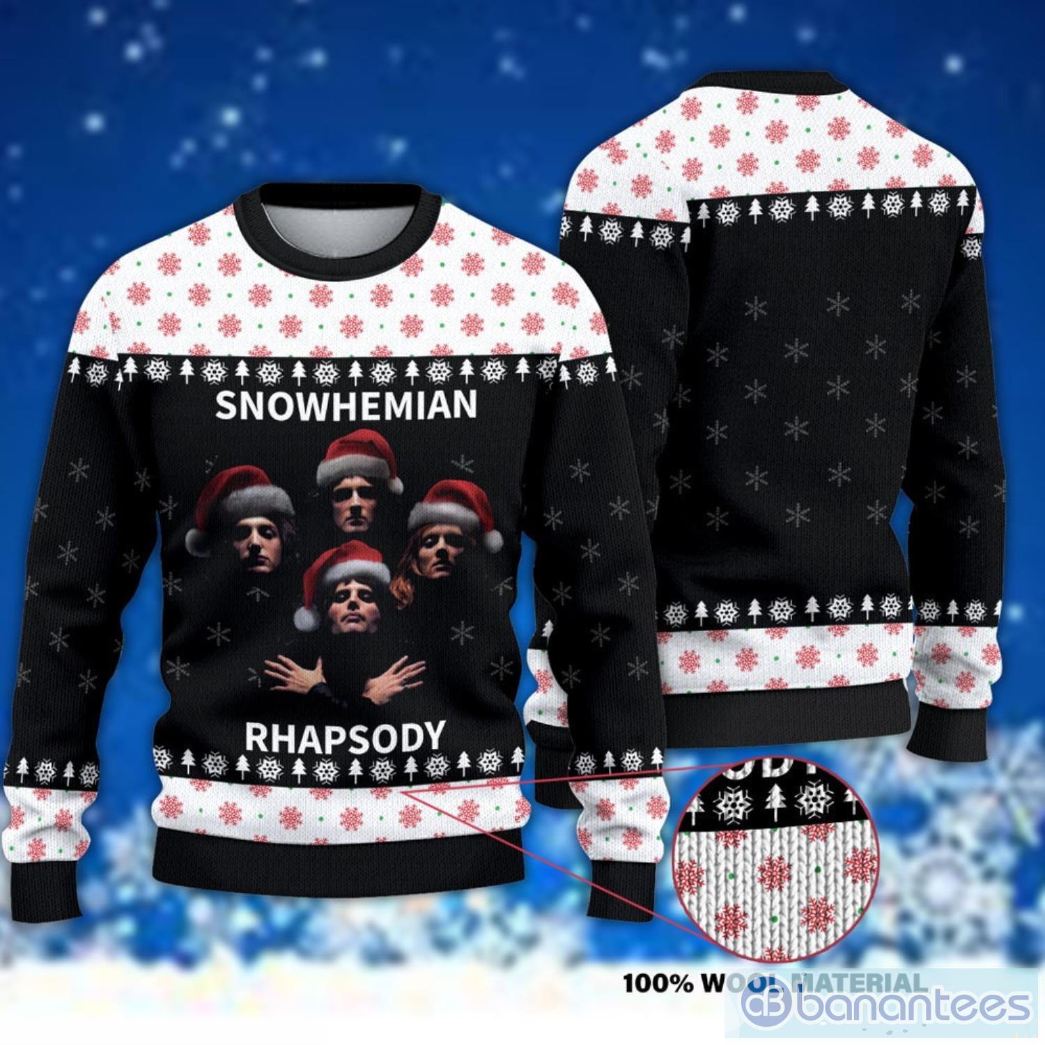 Snowhemian Rhapsody Queen Christmas Ugly Sweater Product Photo 1