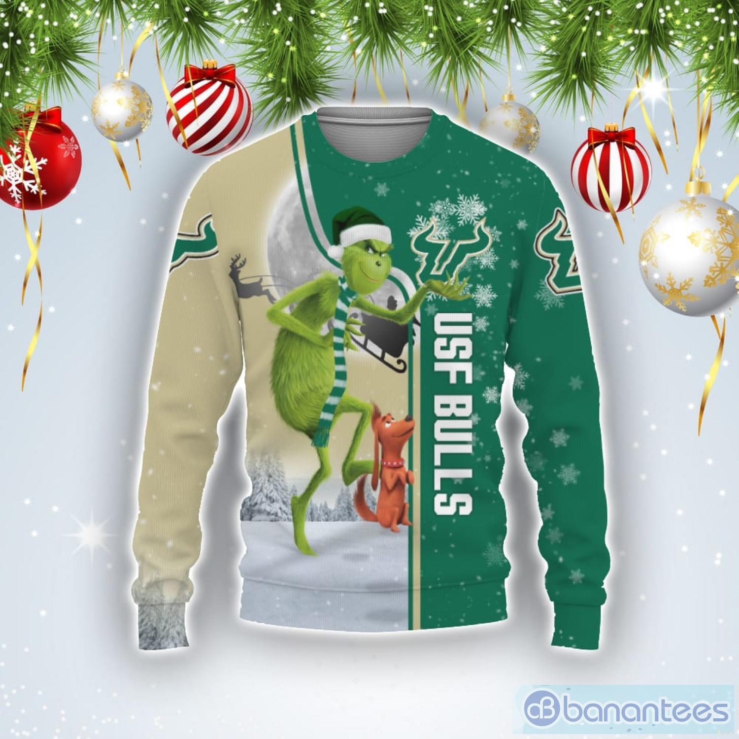 South Florida Bulls Funny Grinch Ugly Christmas Sweater Product Photo 1