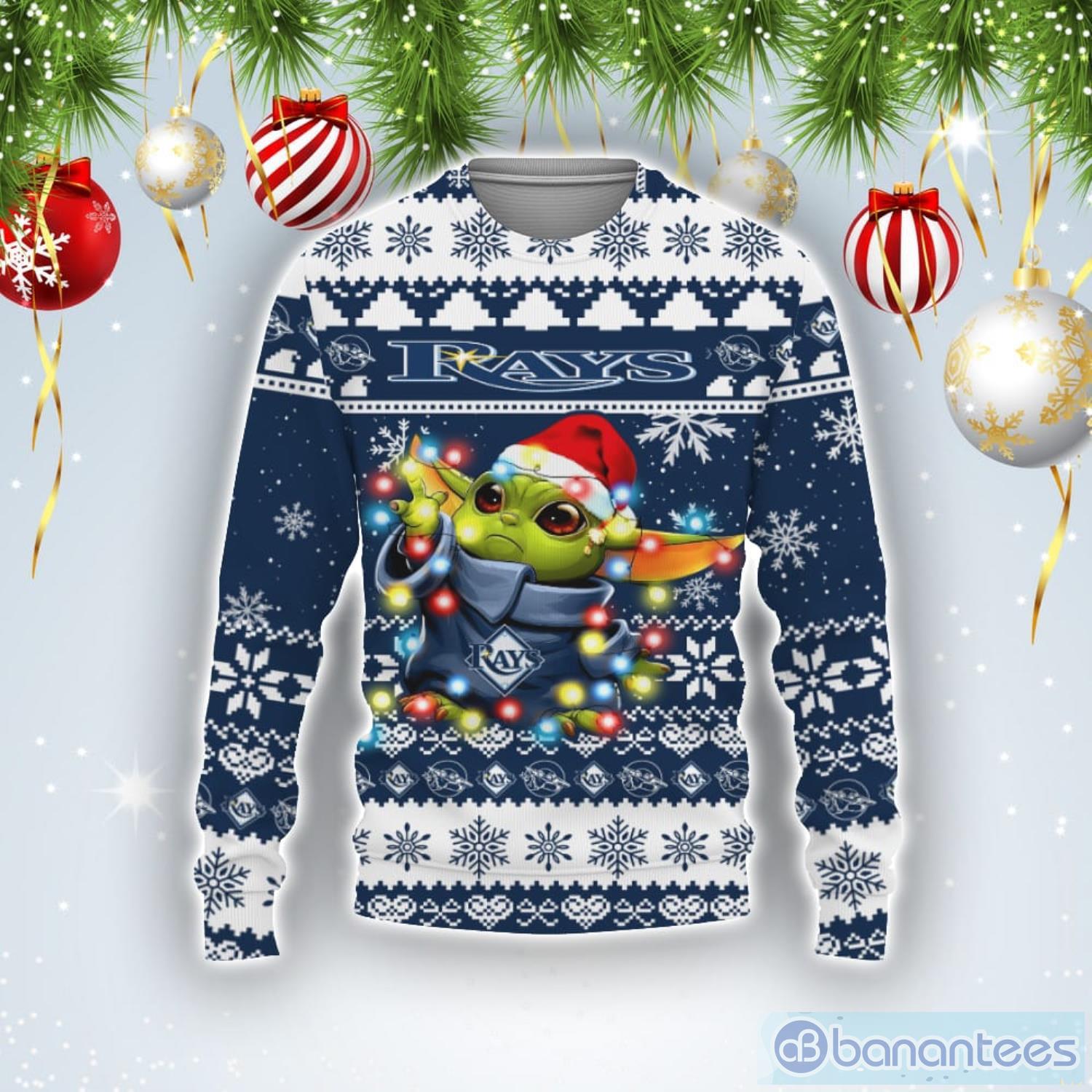 Tampa Bay Rays Baby Yoda Star Wars Sports Football American Ugly Christmas Sweater Product Photo 1