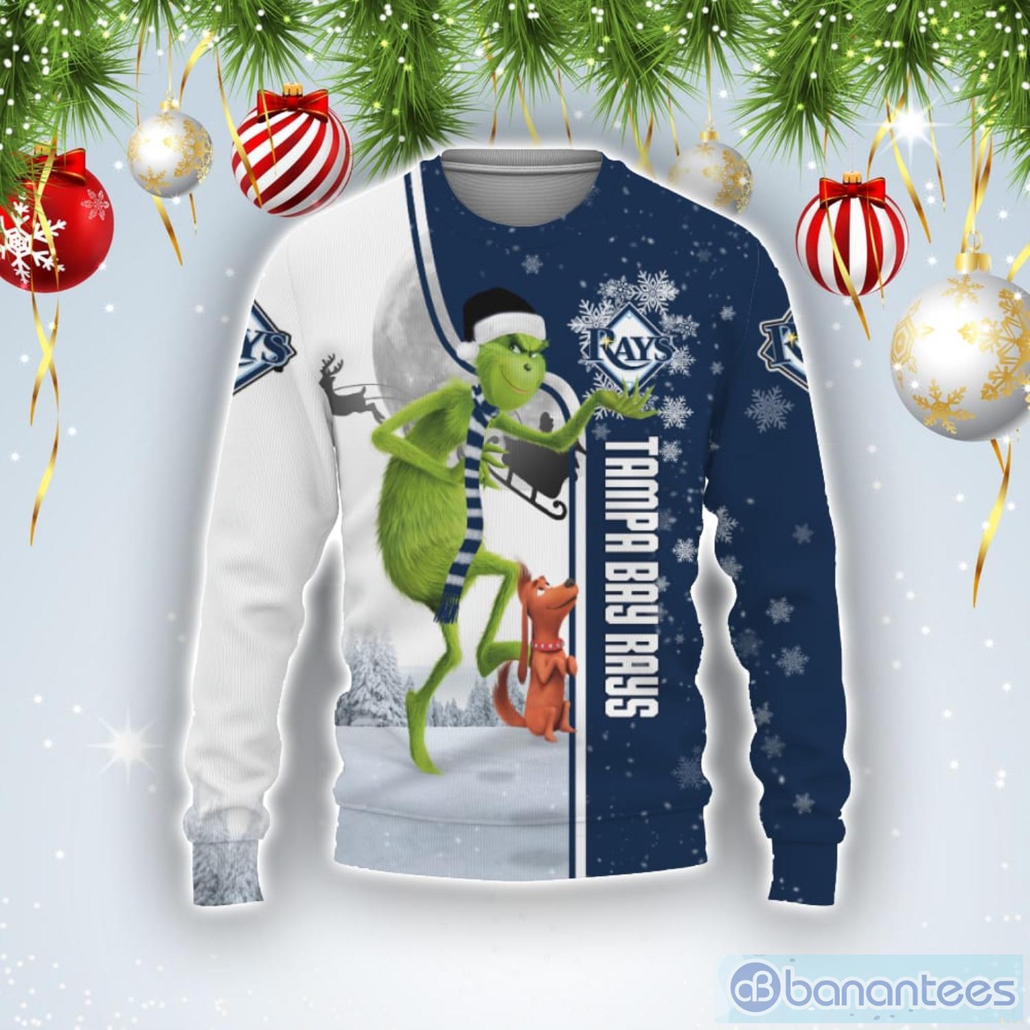 Tampa Bay Rays Funny Grinch Ugly Christmas Sweater Product Photo 1