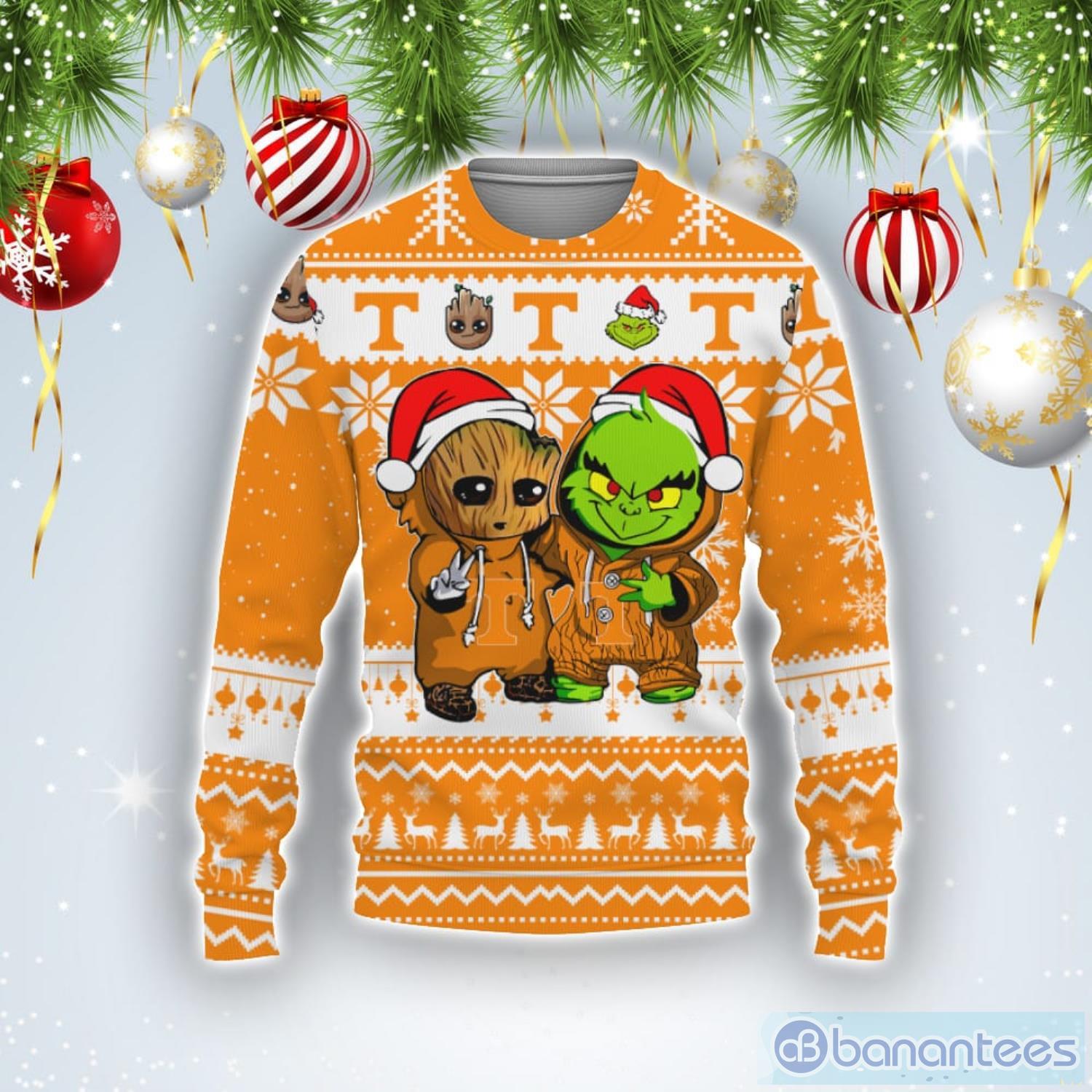 Louisville Cardinals Baby Groot And Grinch Best Friends 3D Hoodie Christmas  Sweater