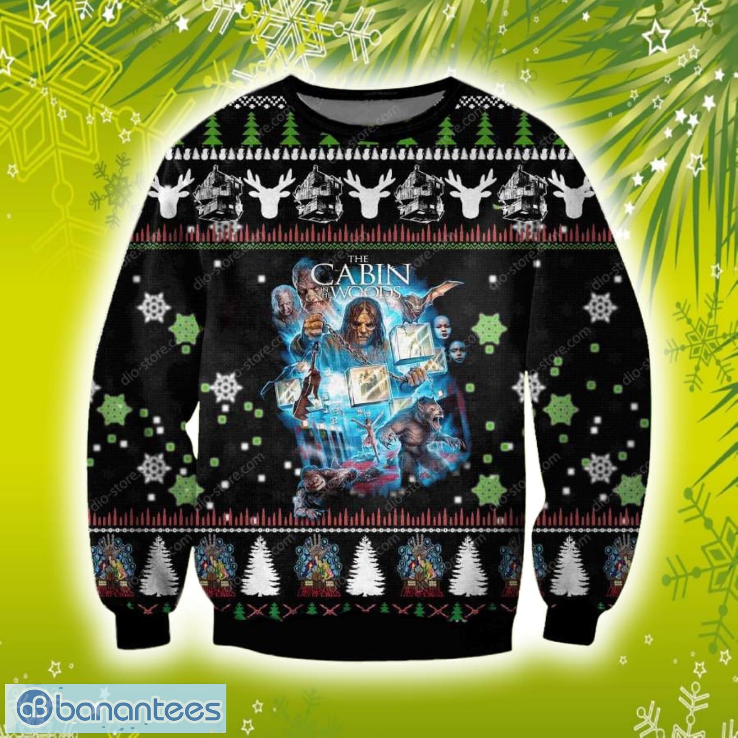 The Cabin In The Wood Film 3D Christmas Knitting Pattern Ugly Sweater Sweatshirt Product Photo 1