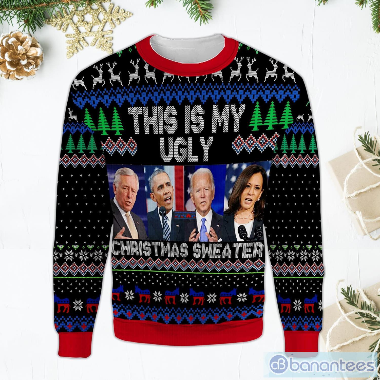 This Is My Ugly Christmas Sweater Anit-Biden Black Ugly Christmas Sweater Product Photo 1