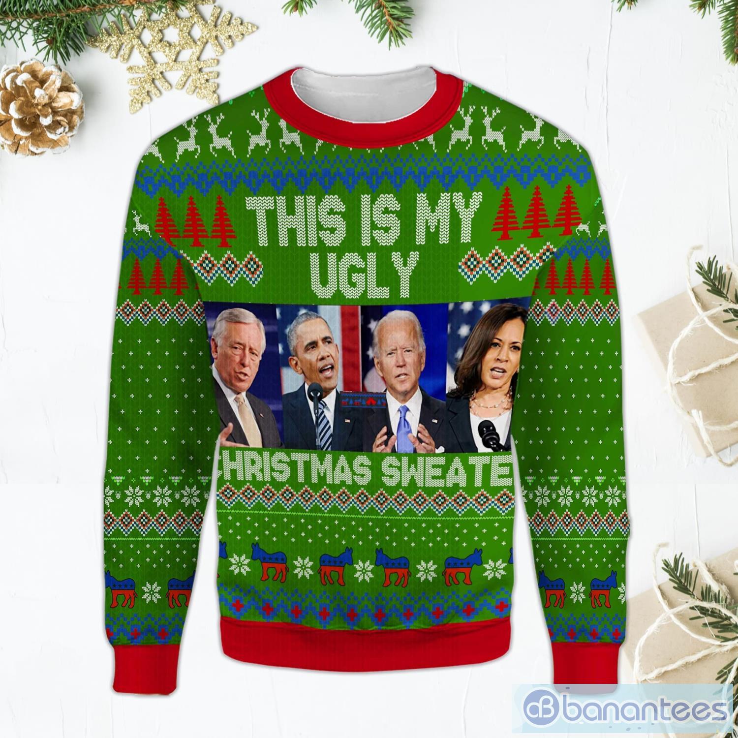 This Is My Ugly Christmas Sweater Anit-Biden Green Ugly Christmas Sweater Product Photo 2