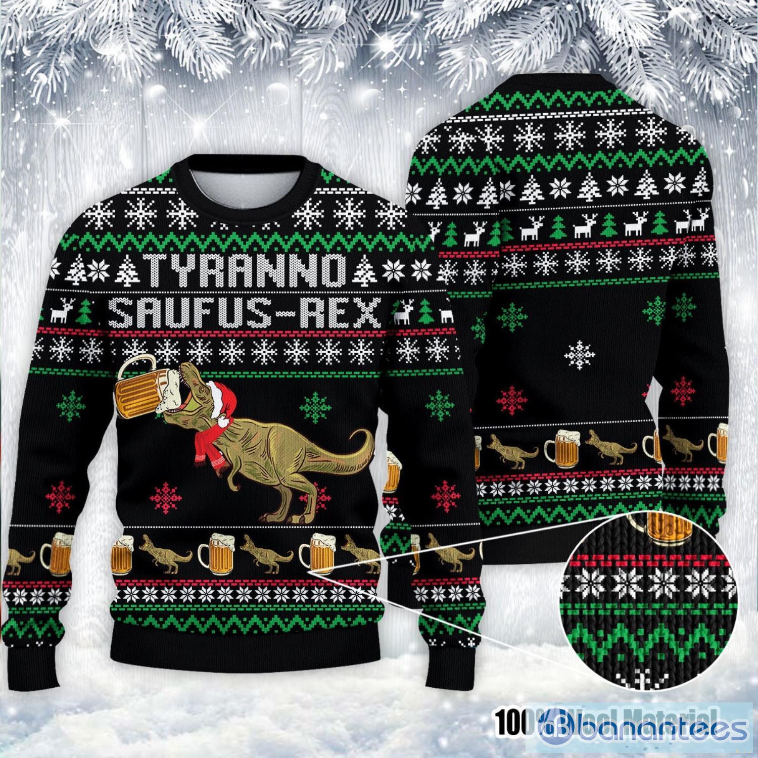 Tyrannosaurus Christmas Ugly Sweater Tyrannosaurus Dinosaurs Christmas Sweater Product Photo 1
