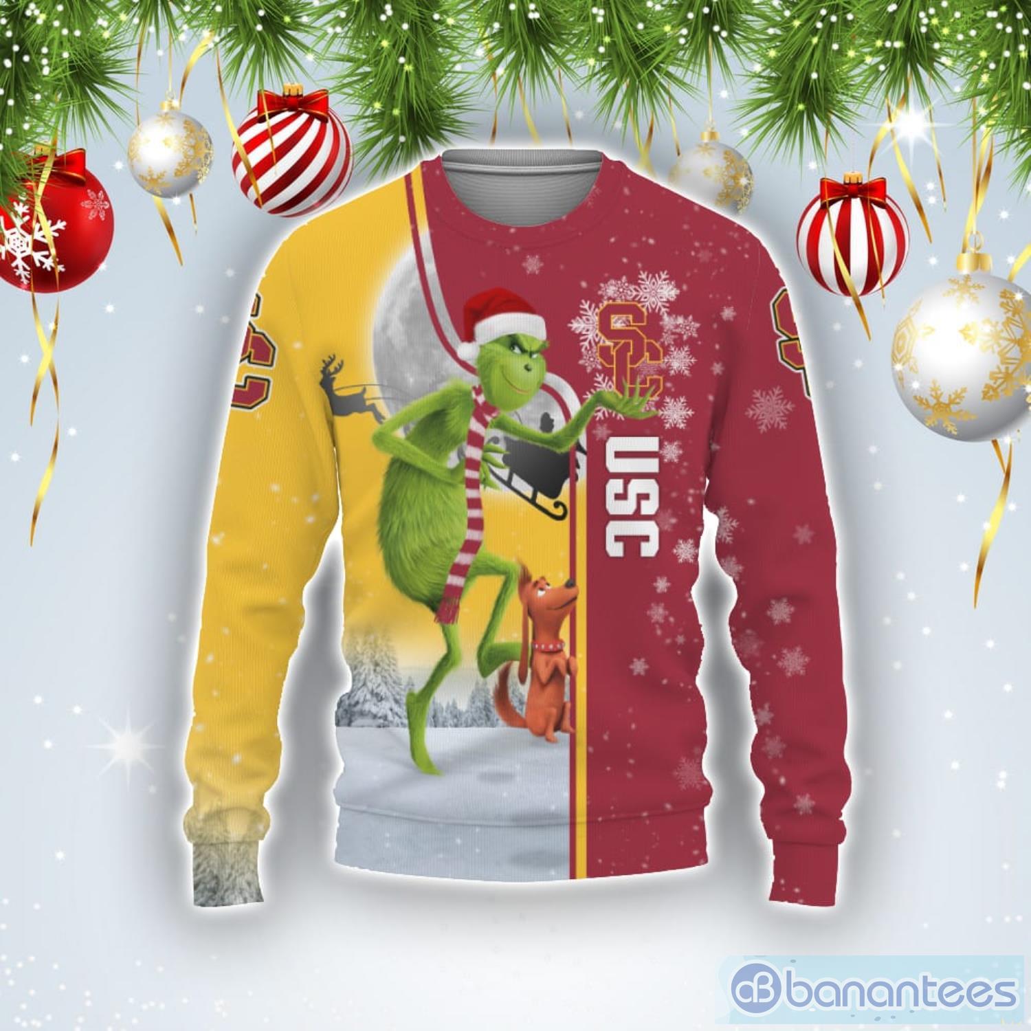 USC Trojans Funny Grinch Ugly Christmas Sweater Product Photo 1