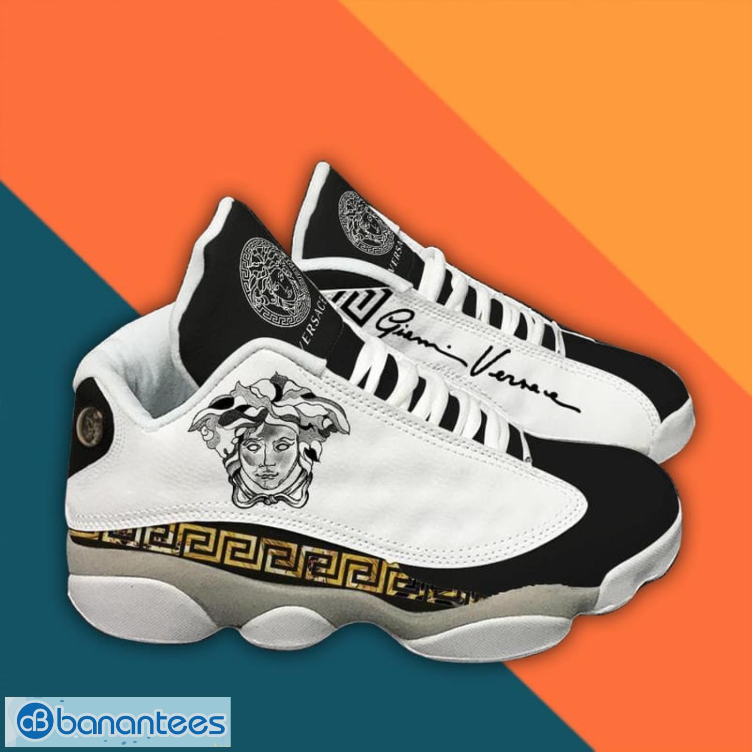Versace Black And White Air Jordan 13 Sneaker Shoes Product Photo 2