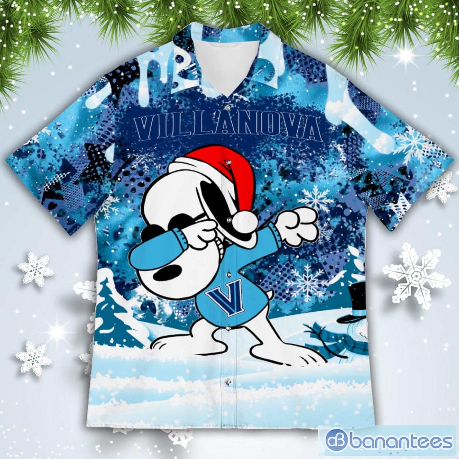 Villanova Wildcats Snoopy Dabbing The Peanuts American Christmas Dripping Hawaiian Shirt Product Photo 2