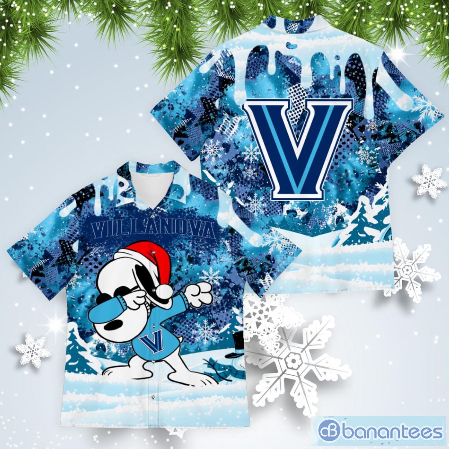 Villanova Wildcats Snoopy Dabbing The Peanuts American Christmas Dripping Hawaiian Shirt Product Photo 1