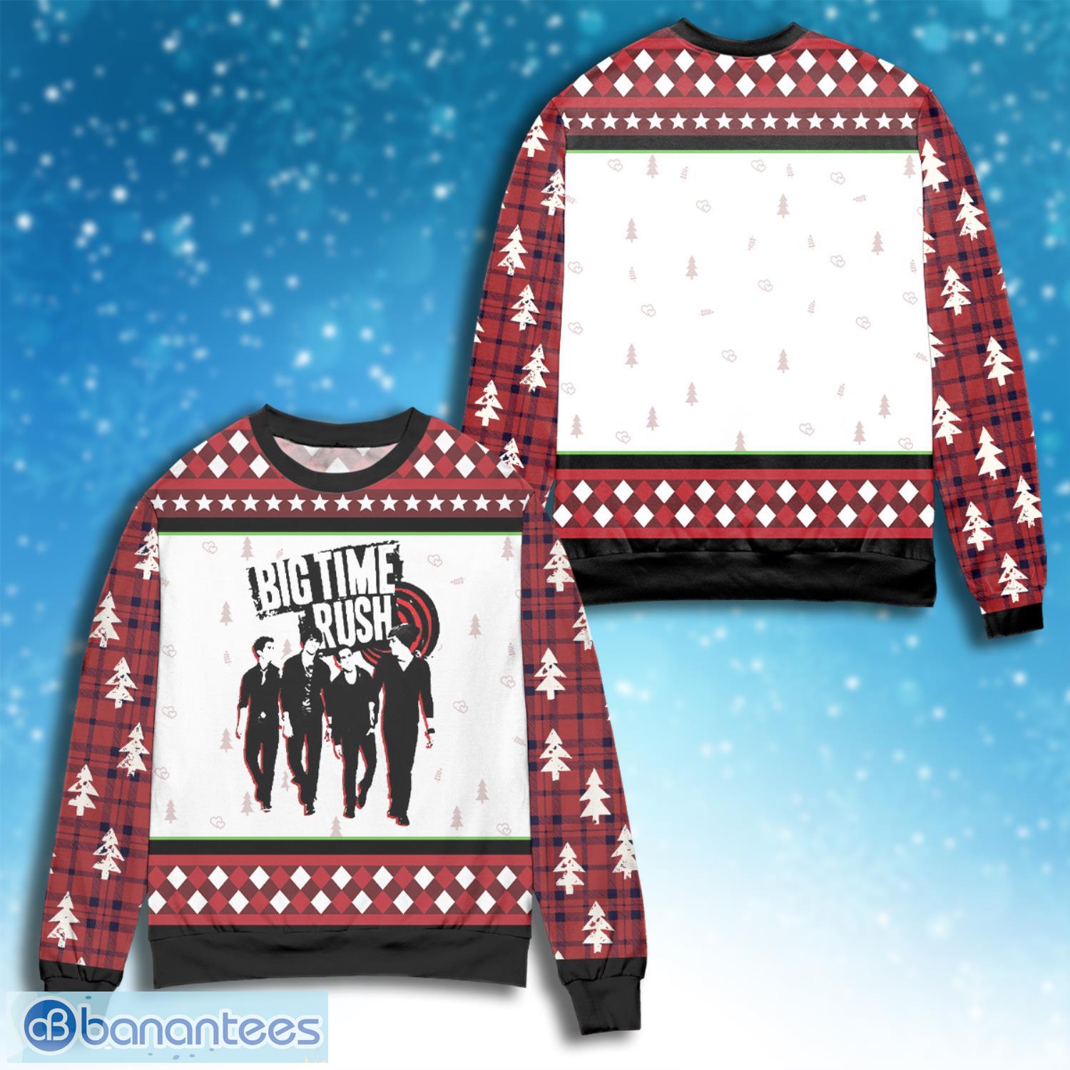 Vintage Big Time Rush Snowflowers 3D Christmas Ugly Sweater Product Photo 1