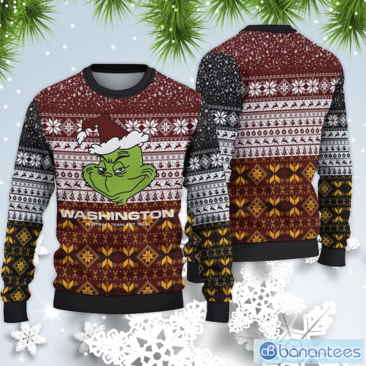 Washington Football Team Christmas Grinch Sweater For Fans Product Photo 1