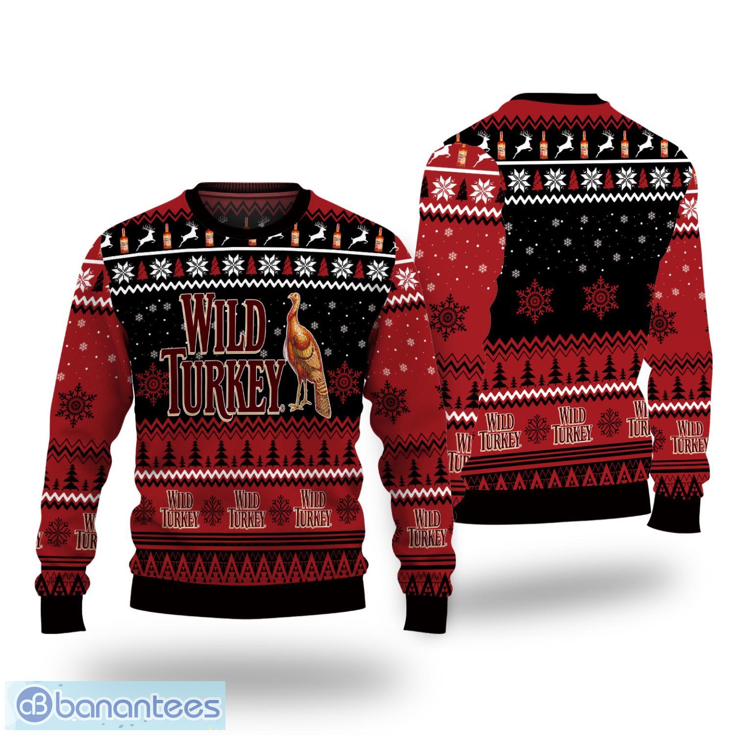 Wild Turkey All Over Print Ugly Christmas Sweater Product Photo 1
