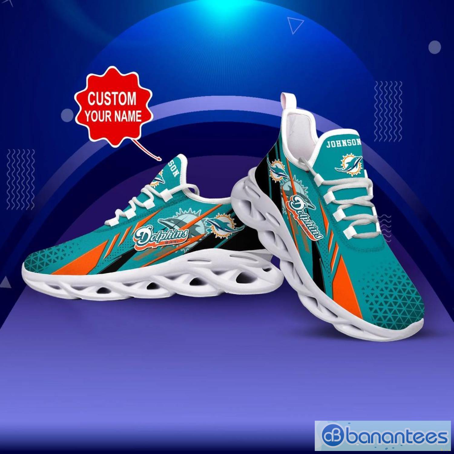 Miami Dolphins NFL Max Soul Shoes Custom Name Sneakers Product Photo 2