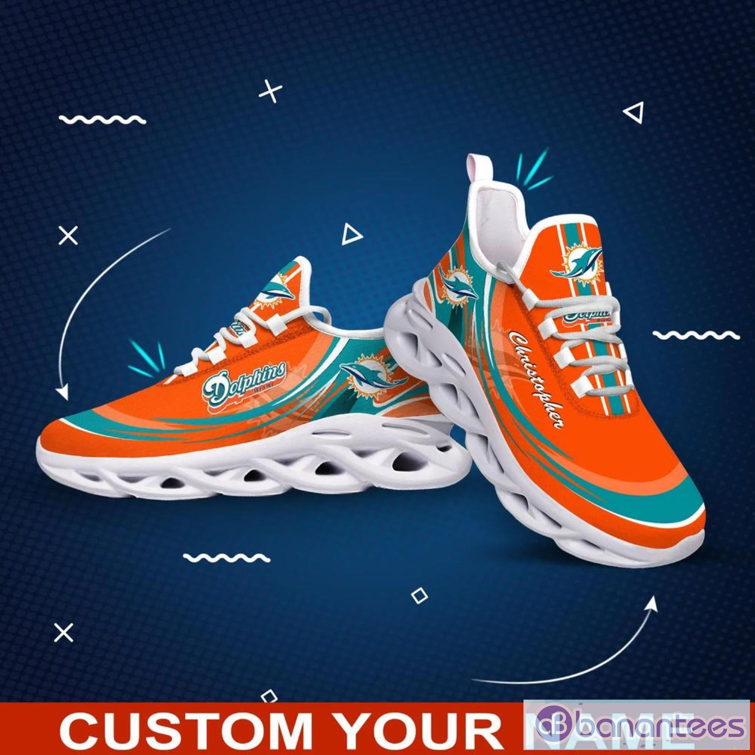 Miami Dolphins NFL Max Soul Shoes Custom Name Sneakers Gifts Product Photo 2