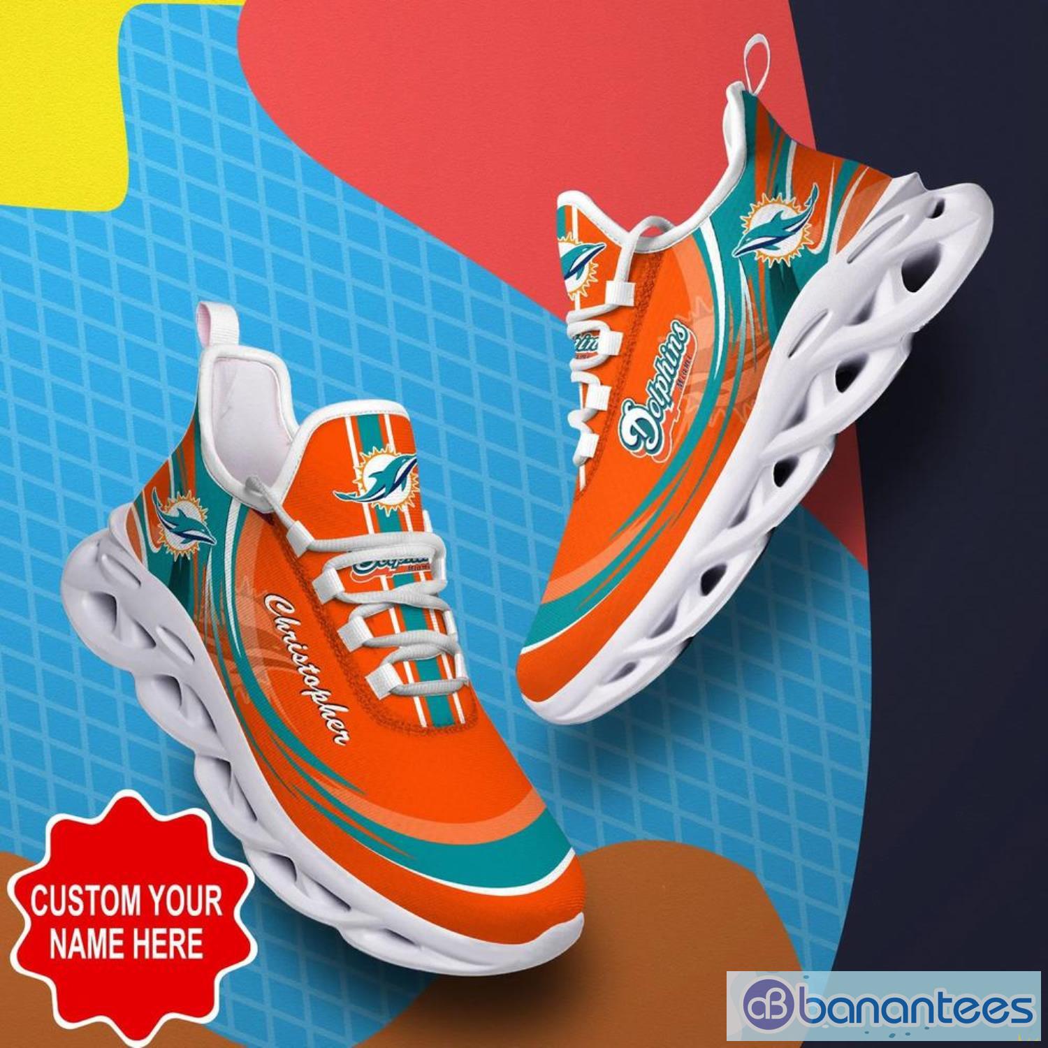 Miami Dolphins NFL Max Soul Shoes Custom Name Sneakers Gifts Product Photo 5