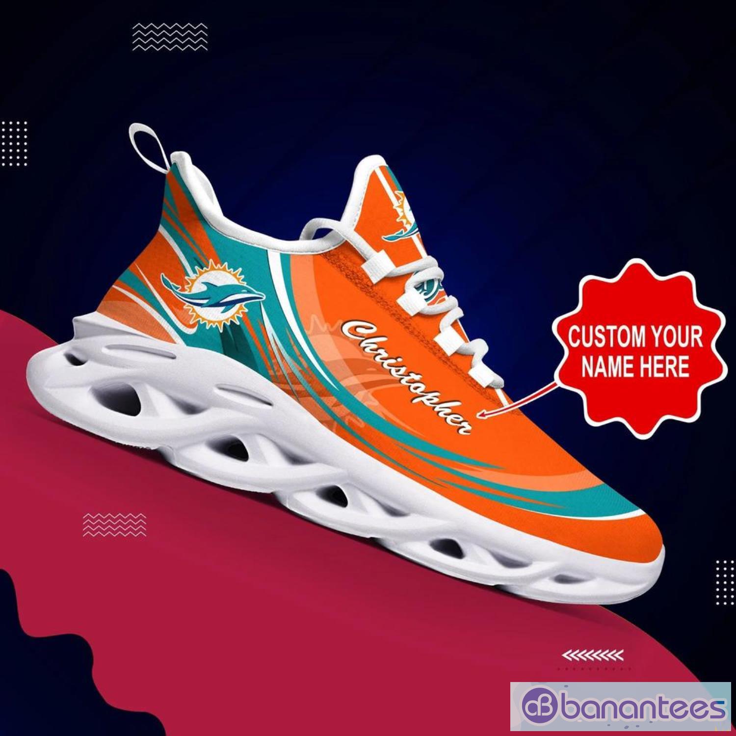 Miami Dolphins NFL Max Soul Shoes Custom Name Sneakers Gifts Product Photo 1