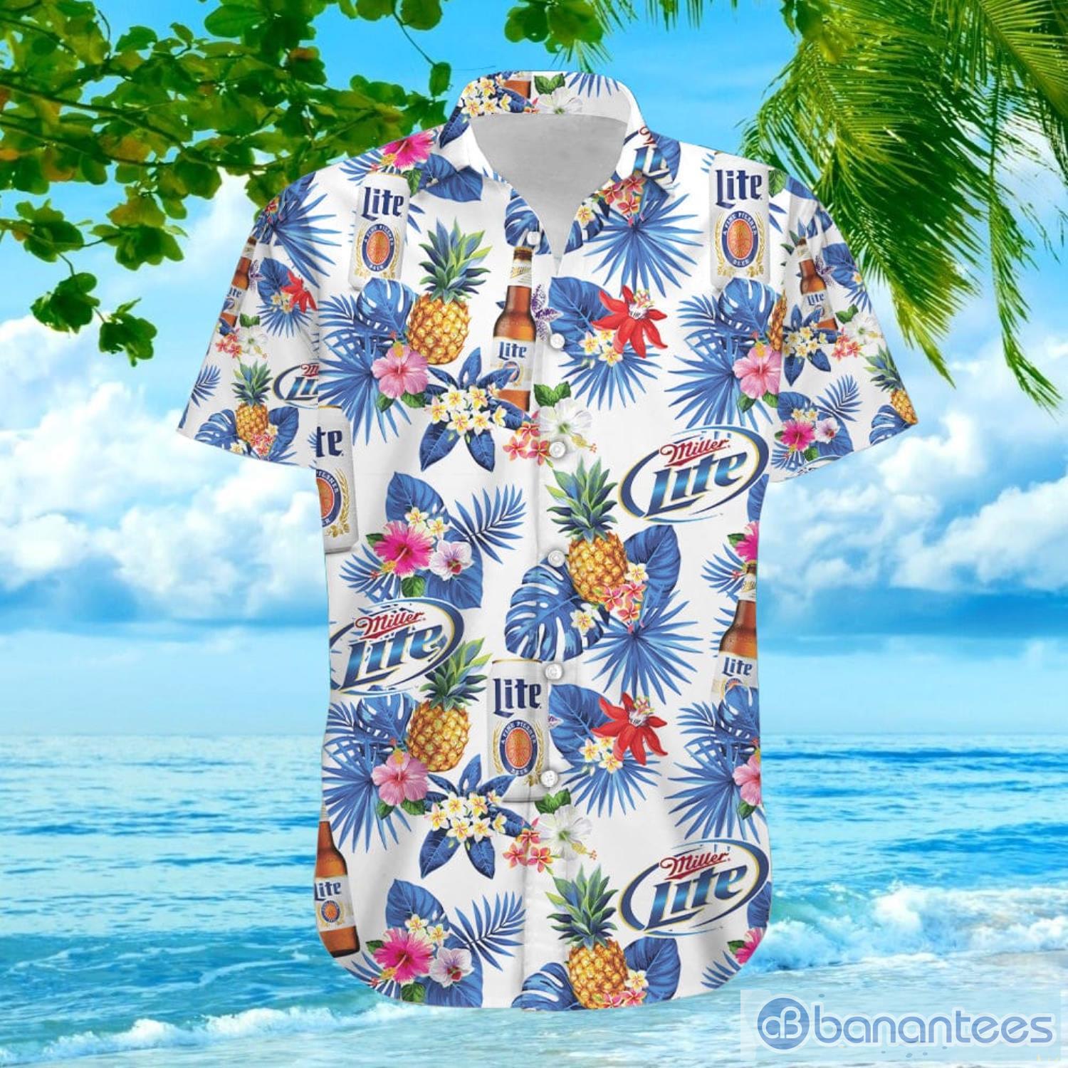 Aloha Independence Day Miller Lite USA Flag Hawaiian Shirt And Shorts Men  And Women Gift - Banantees