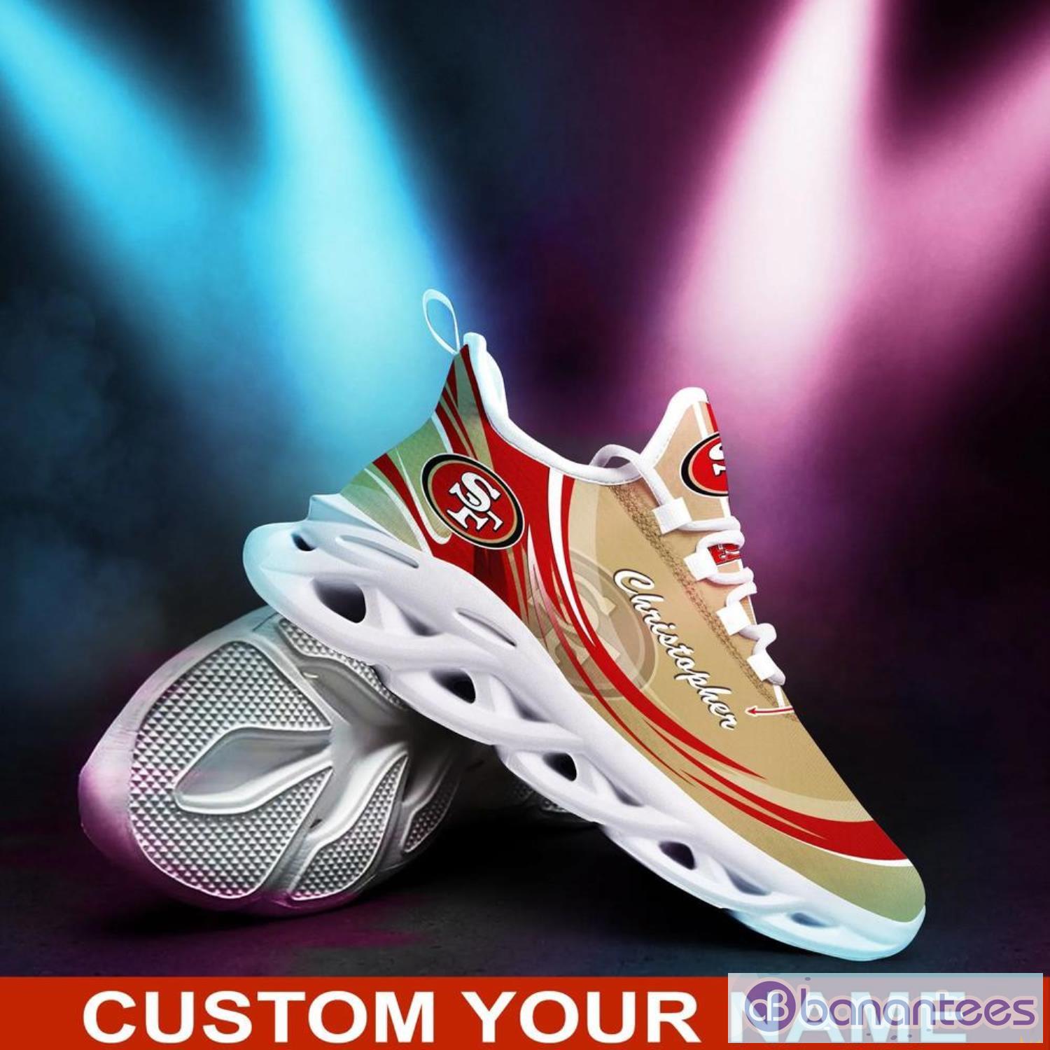 San Francisco 49Ers NFL Max Soul Shoes Custom Name Sneakers Gifts For NFL Fans Product Photo 3