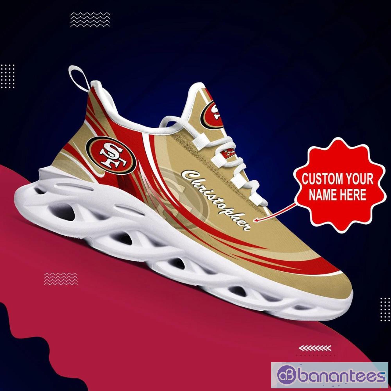 San Francisco 49Ers NFL Max Soul Shoes Custom Name Sneakers Gifts For NFL Fans Product Photo 1