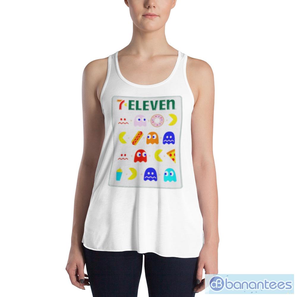 7 Eleven Pac Man graphics white T shirts - Banantees