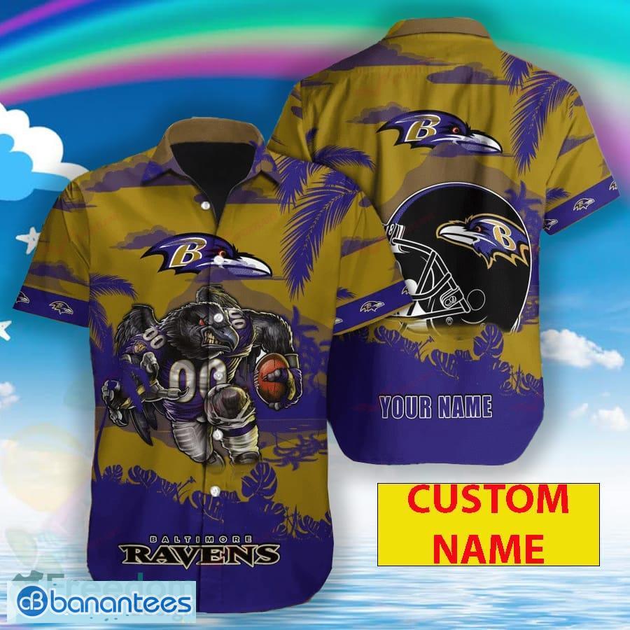 Baltimore Ravens Mascot NFL Personalized Hawaiian Shirt Dad Gifts