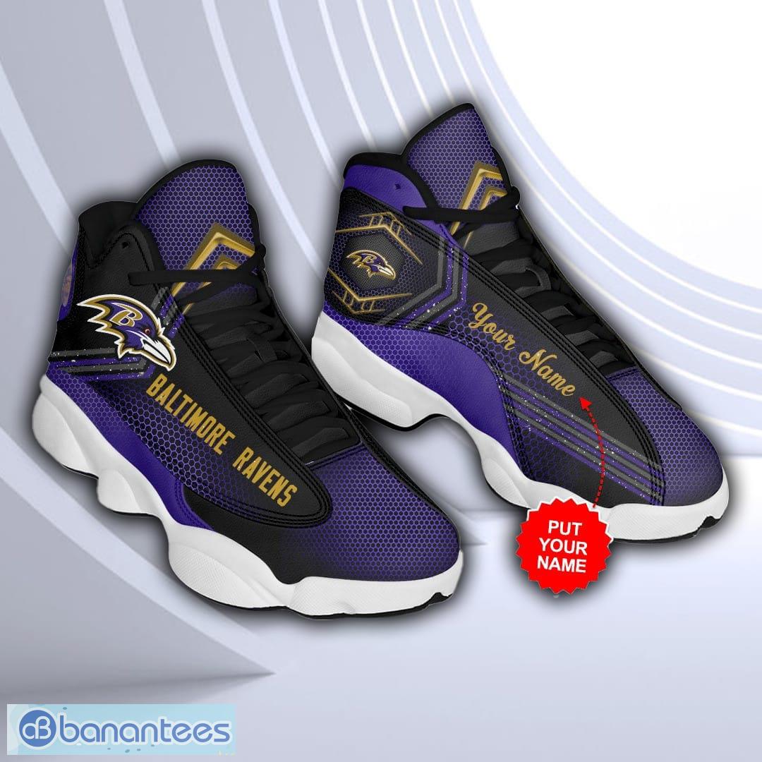 Baltimore Ravens Air Jordan 13 Custom Name Personalized Shoes Retro -  Banantees