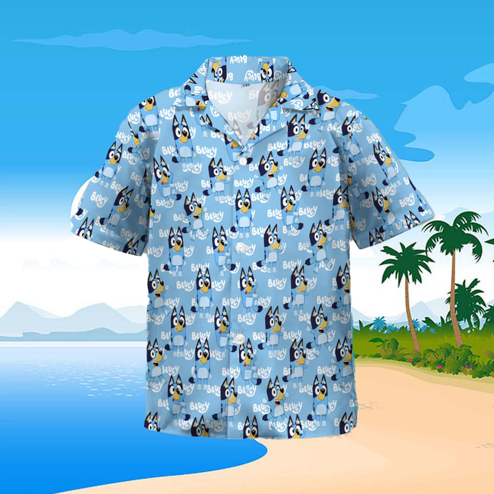 Bluey Hawaiian Shirts, Bluey Family Shirts, Bluey Birthday Shirts, Bluey  Kids Shirt, Bluey Characters Tee, Bluey Mum Shirt_1 - Banantees